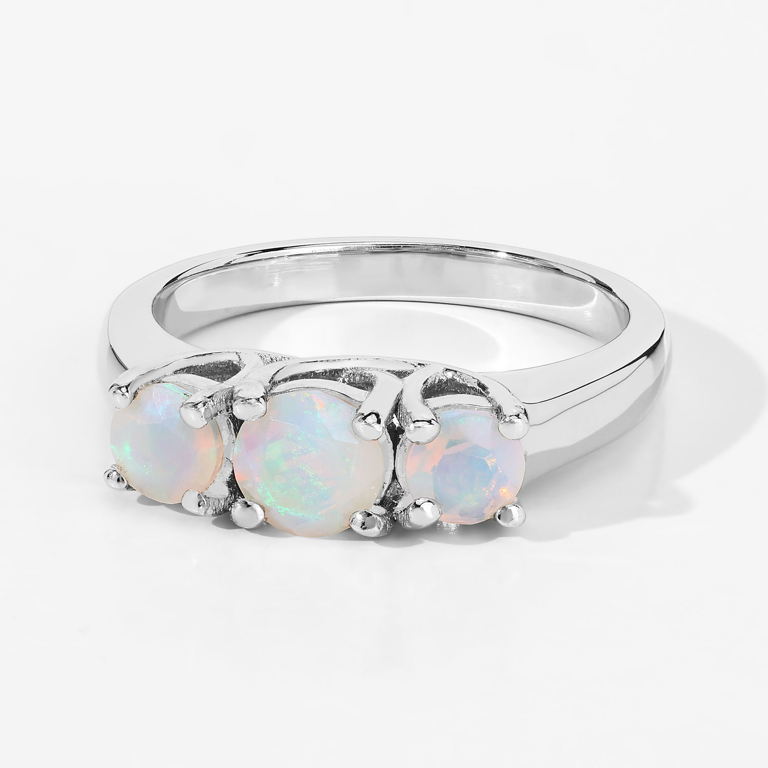 0.57 Carat Genuine Ethiopian Opal .925 Sterling Silver Ring