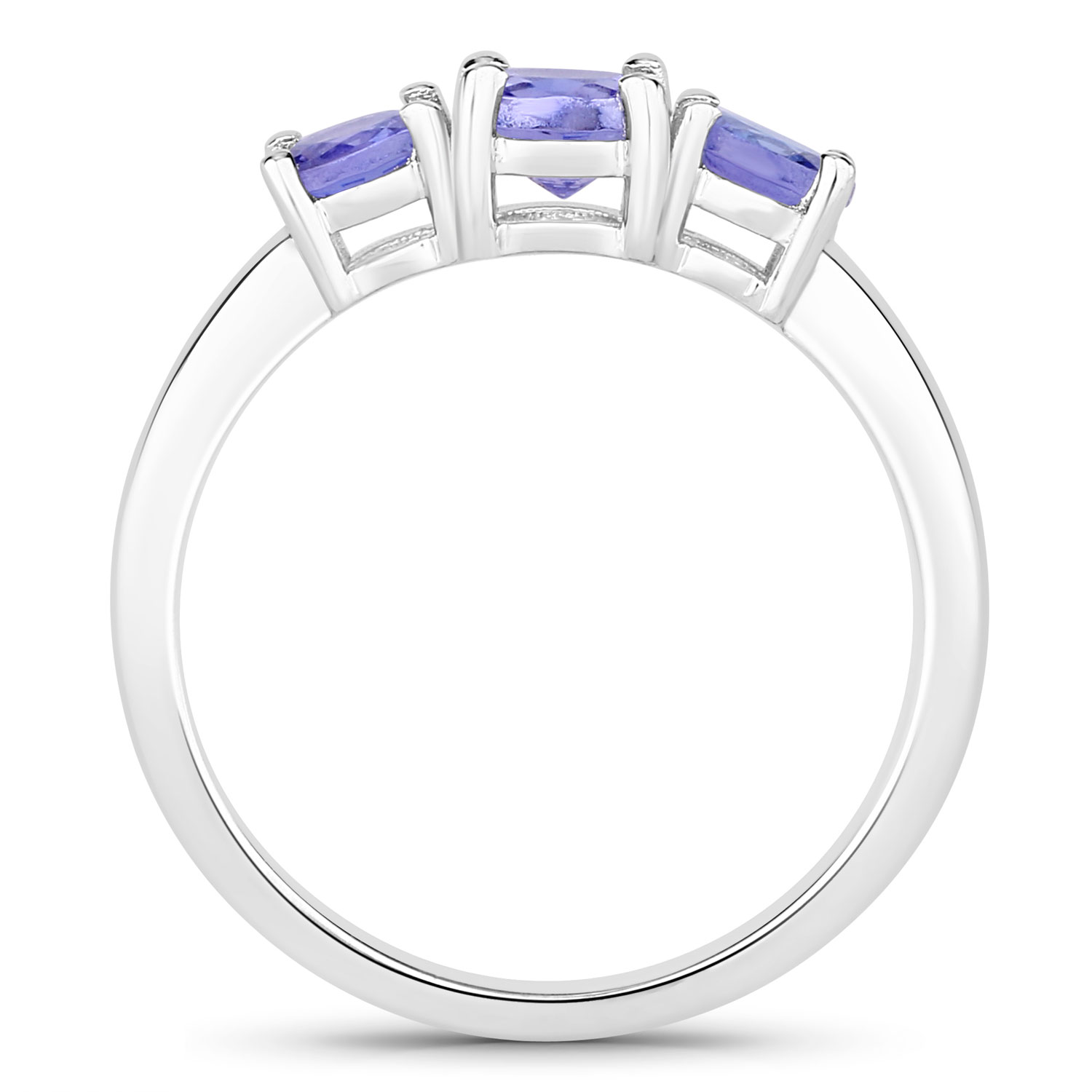 0.93 Carat Genuine Tanzanite .925 Sterling Silver Ring