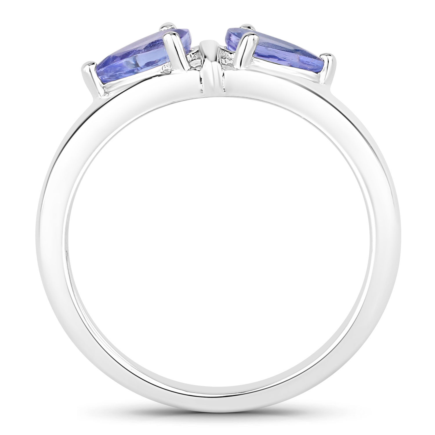 0.74 Carat Genuine Tanzanite .925 Sterling Silver Ring