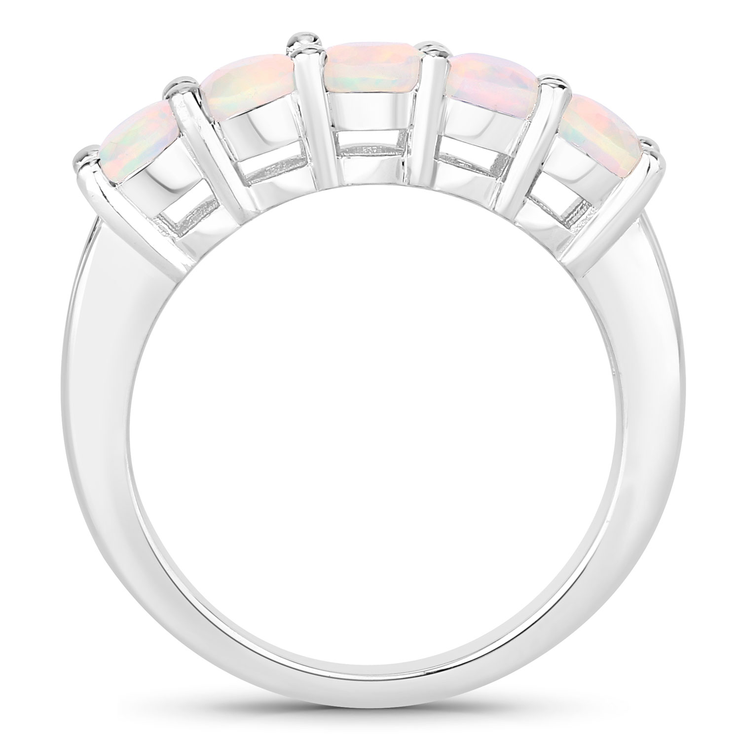 1.10 Carat Genuine Ethiopian Opal .925 Sterling Silver Ring