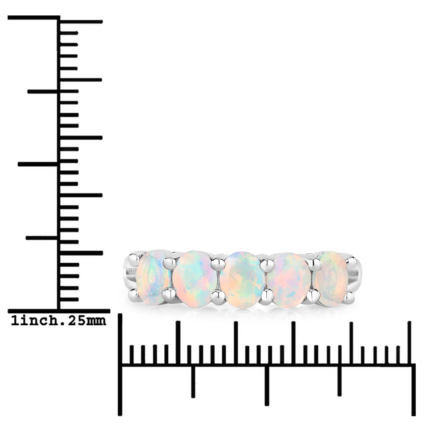 1.10 Carat Genuine Ethiopian Opal .925 Sterling Silver Ring