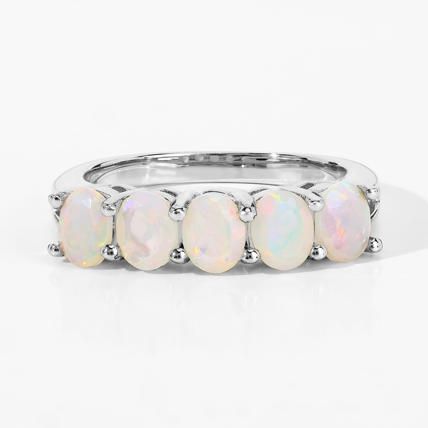 1.10 Carat Genuine Ethiopian Opal .925 Sterling Silver Ring