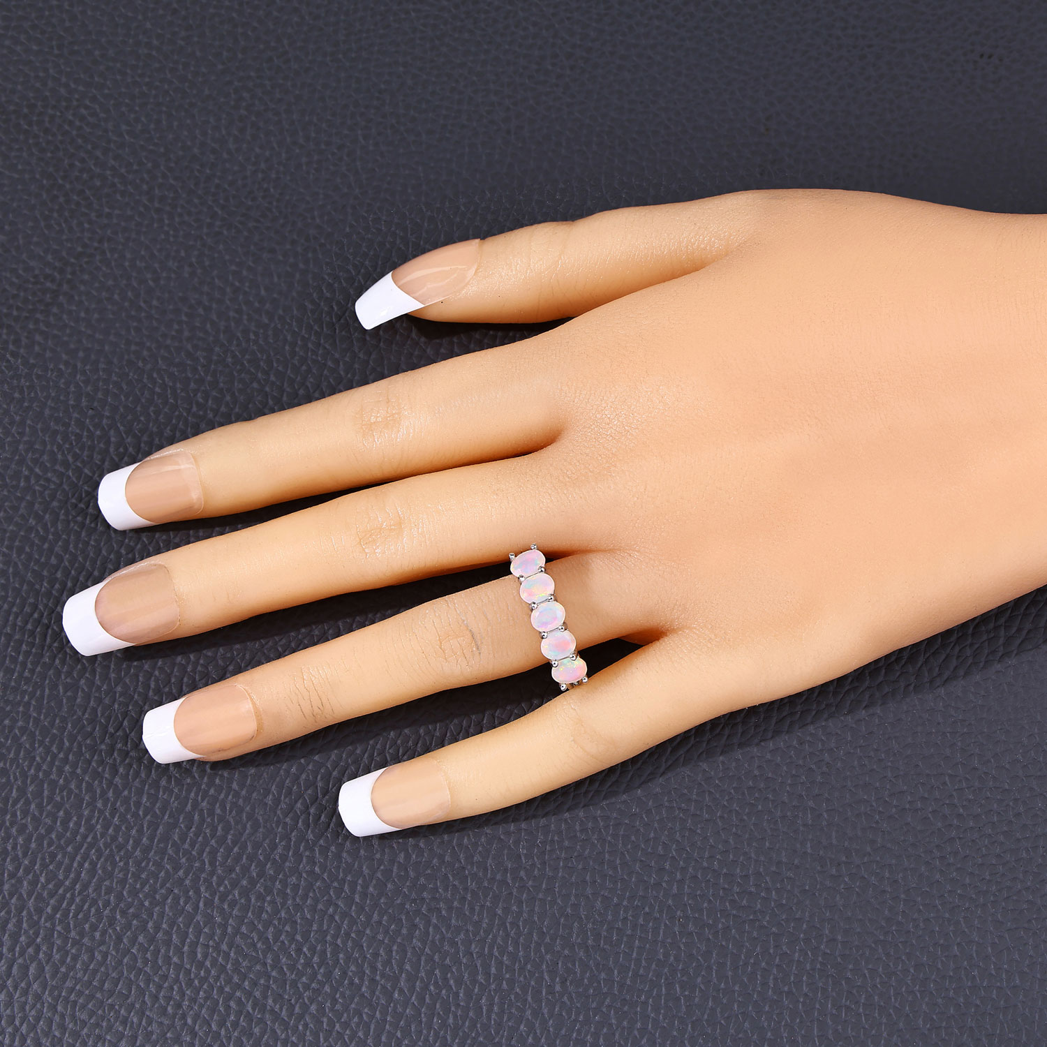 1.10 Carat Genuine Ethiopian Opal .925 Sterling Silver Ring