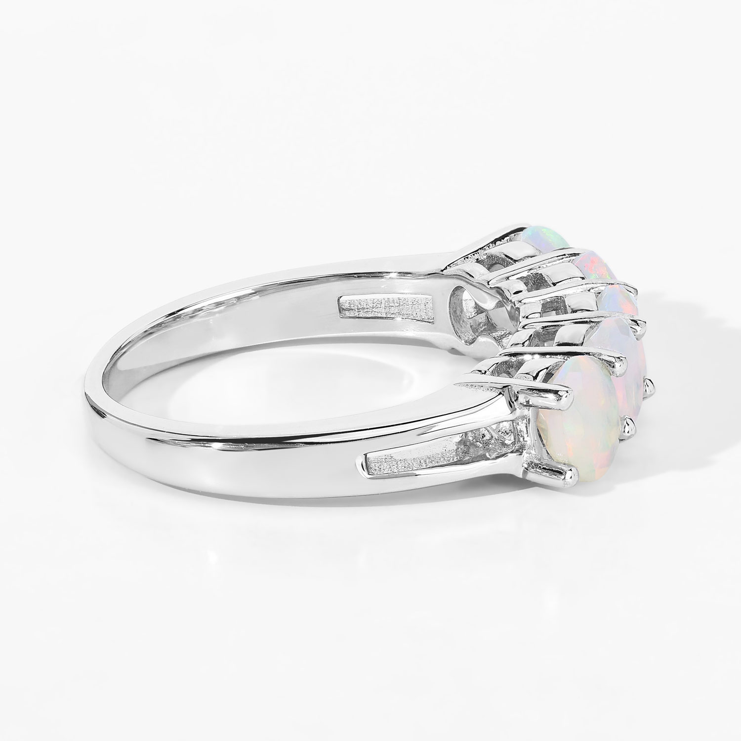 1.10 Carat Genuine Ethiopian Opal .925 Sterling Silver Ring