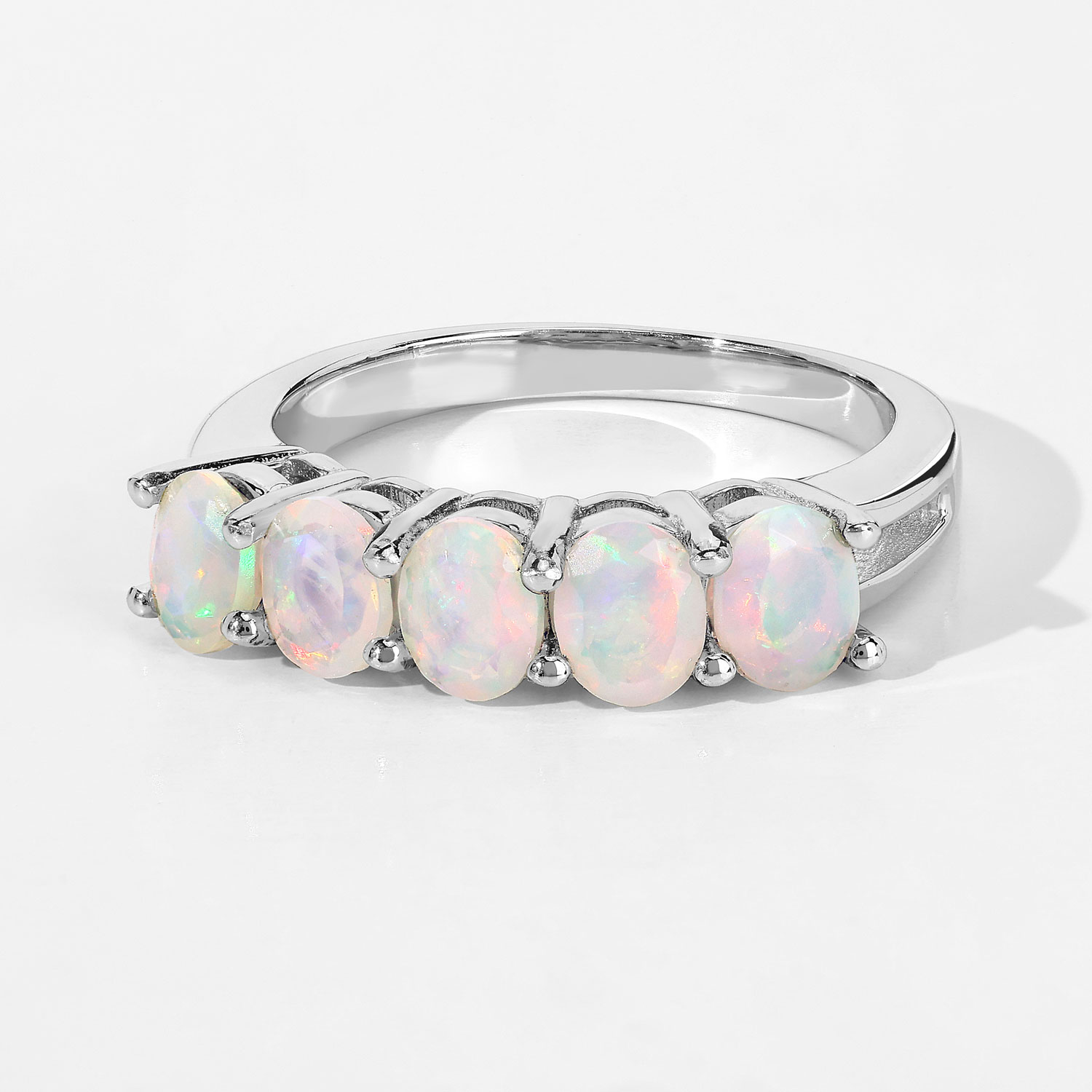 1.10 Carat Genuine Ethiopian Opal .925 Sterling Silver Ring