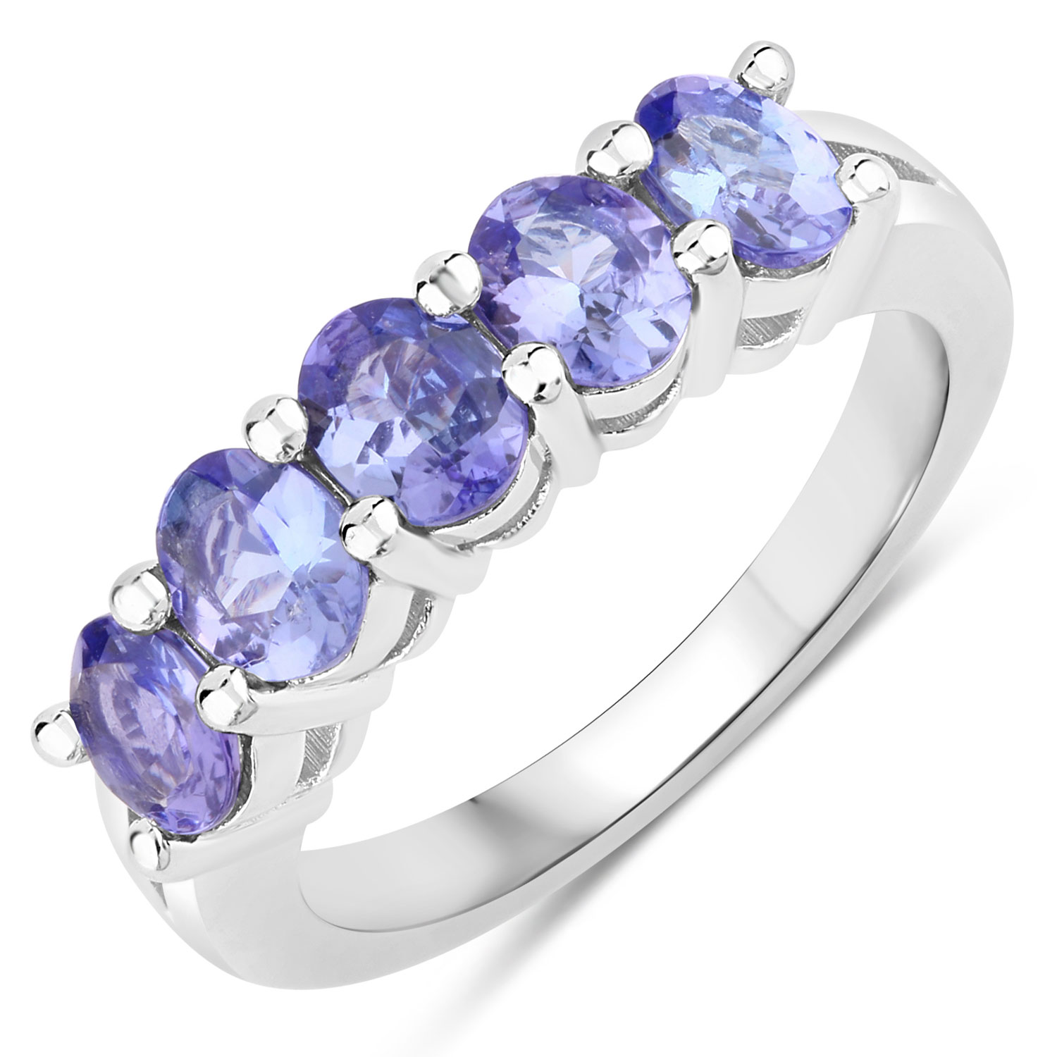 1.65 Carat Genuine Tanzanite .925 Sterling Silver Ring