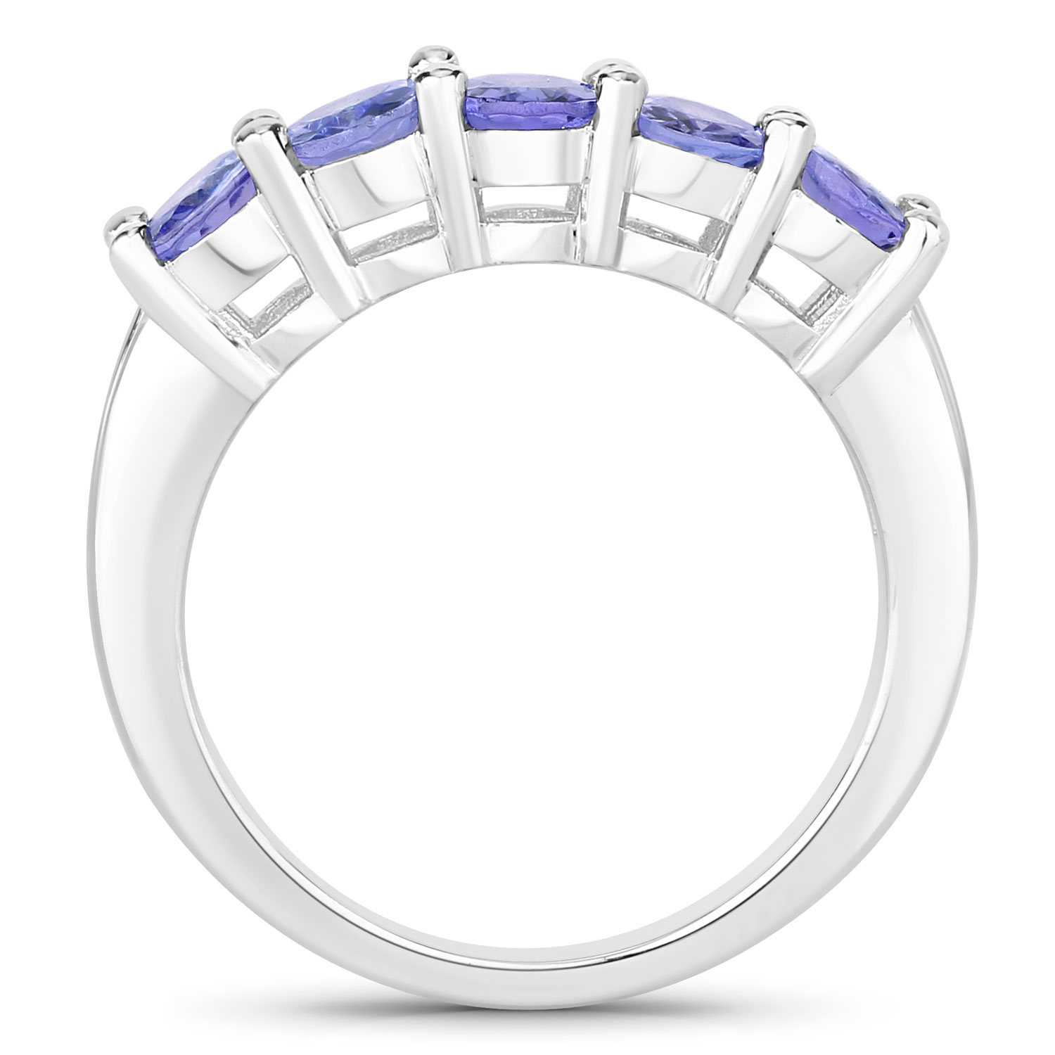 1.65 Carat Genuine Tanzanite .925 Sterling Silver Ring