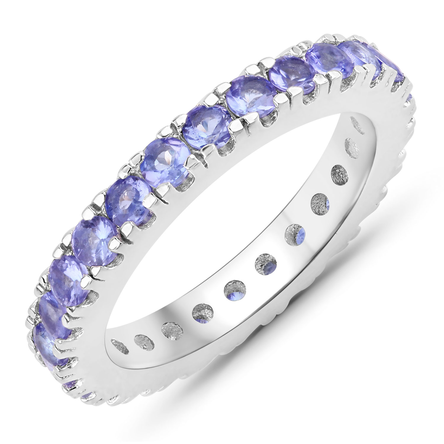 1.82 Carat Genuine Tanzanite .925 Sterling Silver Ring