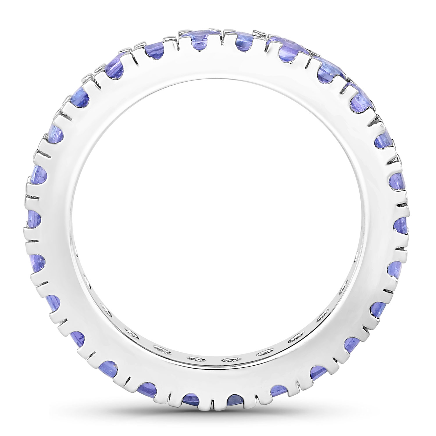 1.82 Carat Genuine Tanzanite .925 Sterling Silver Ring