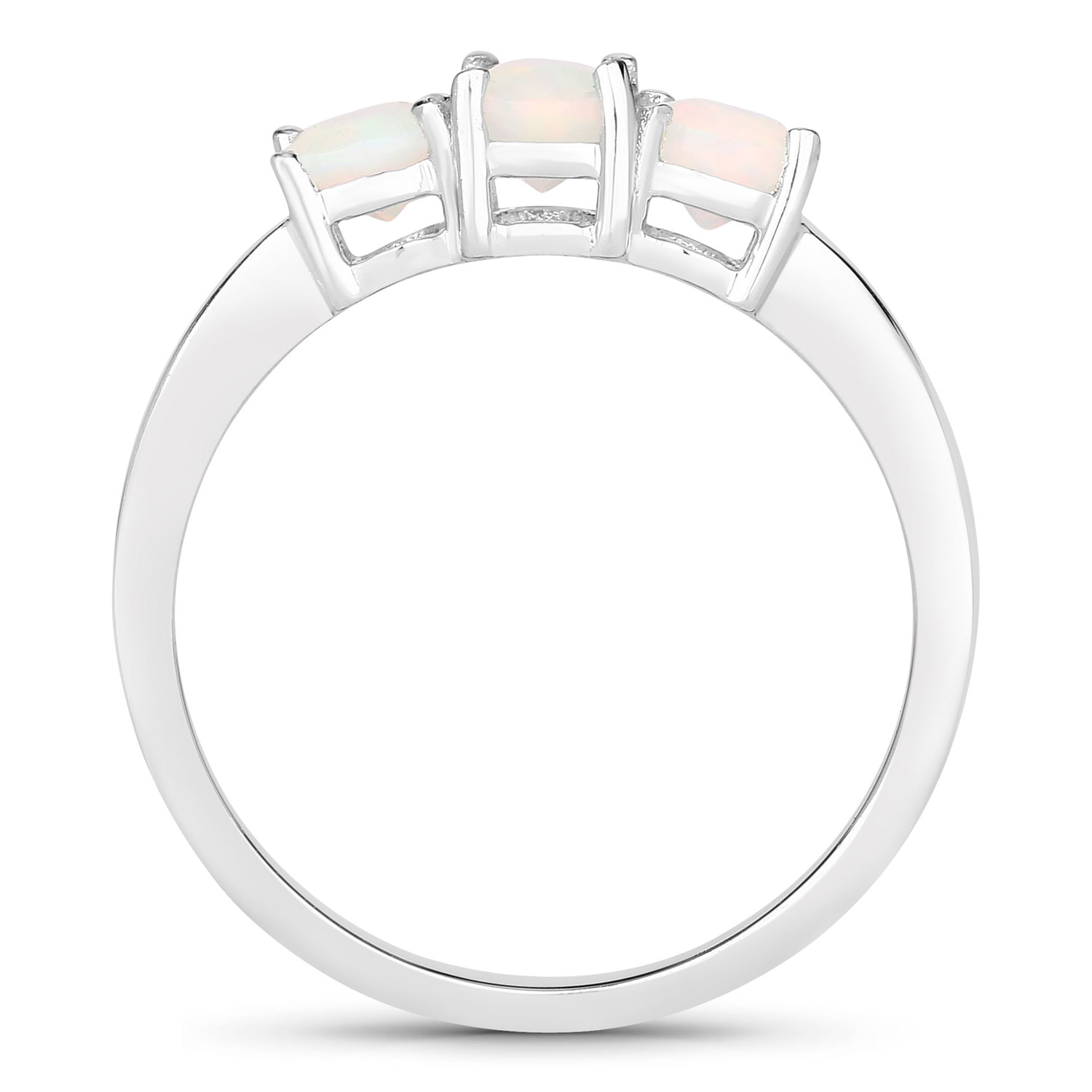 0.54 Carat Genuine Ethiopian Opal .925 Sterling Silver Ring