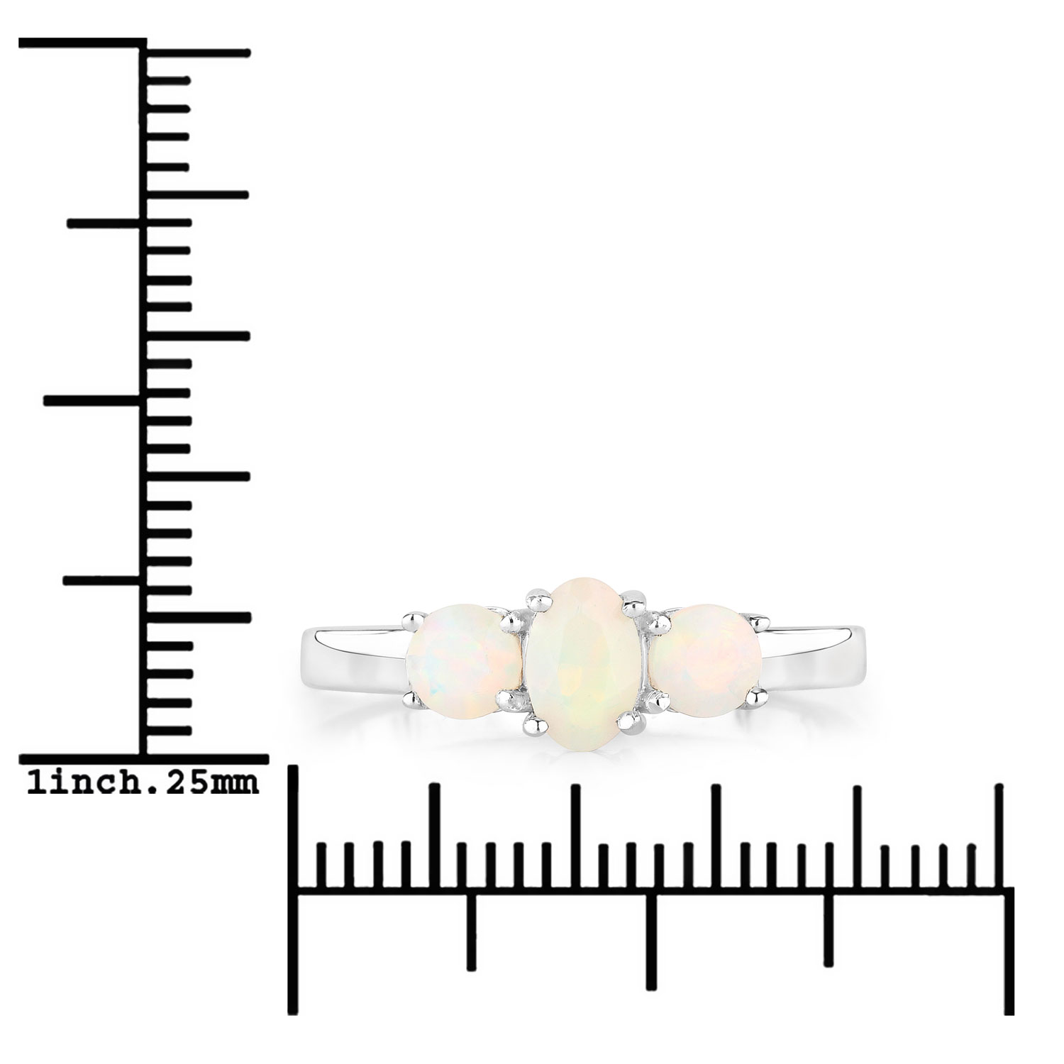 0.54 Carat Genuine Ethiopian Opal .925 Sterling Silver Ring