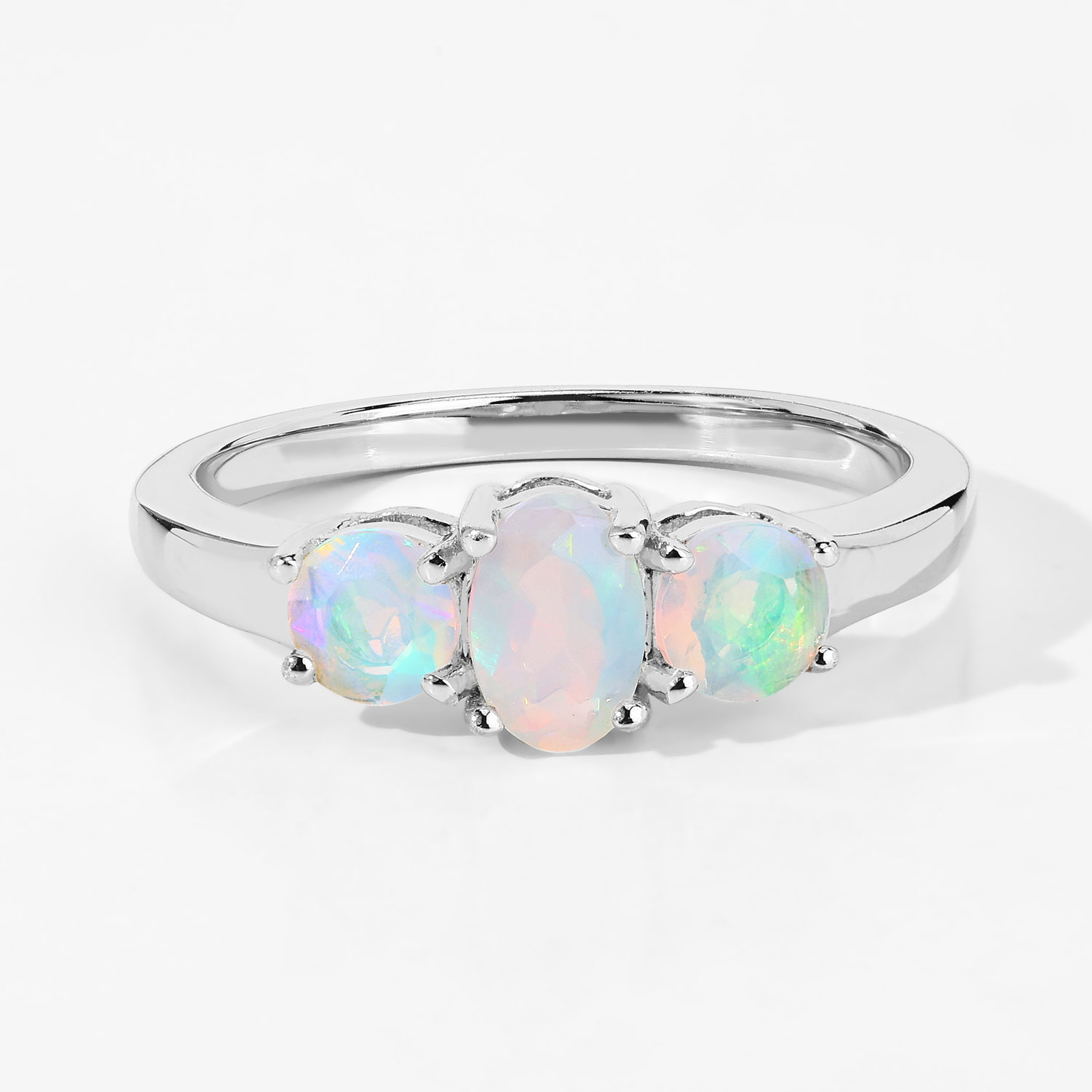 0.54 Carat Genuine Ethiopian Opal .925 Sterling Silver Ring
