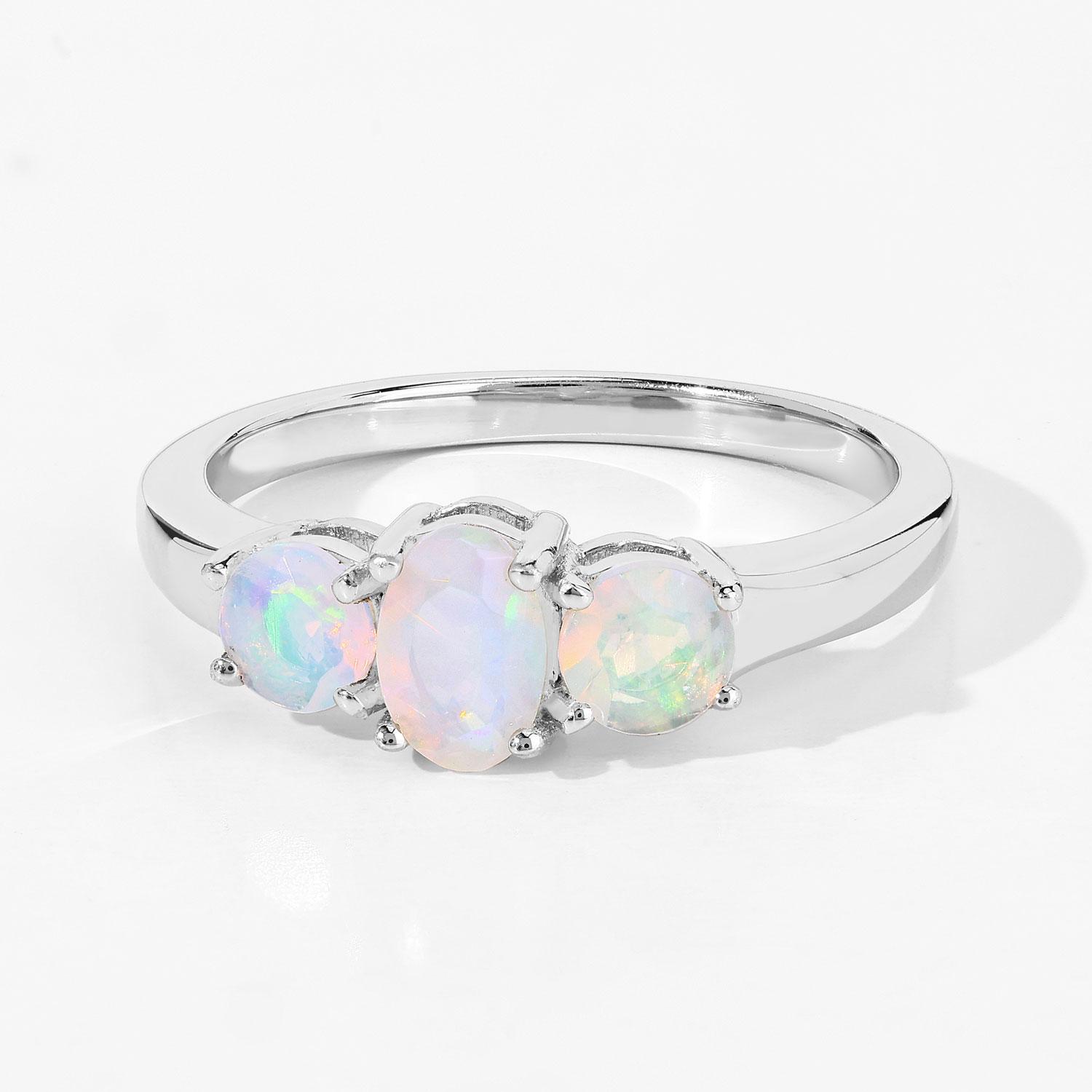 0.54 Carat Genuine Ethiopian Opal .925 Sterling Silver Ring
