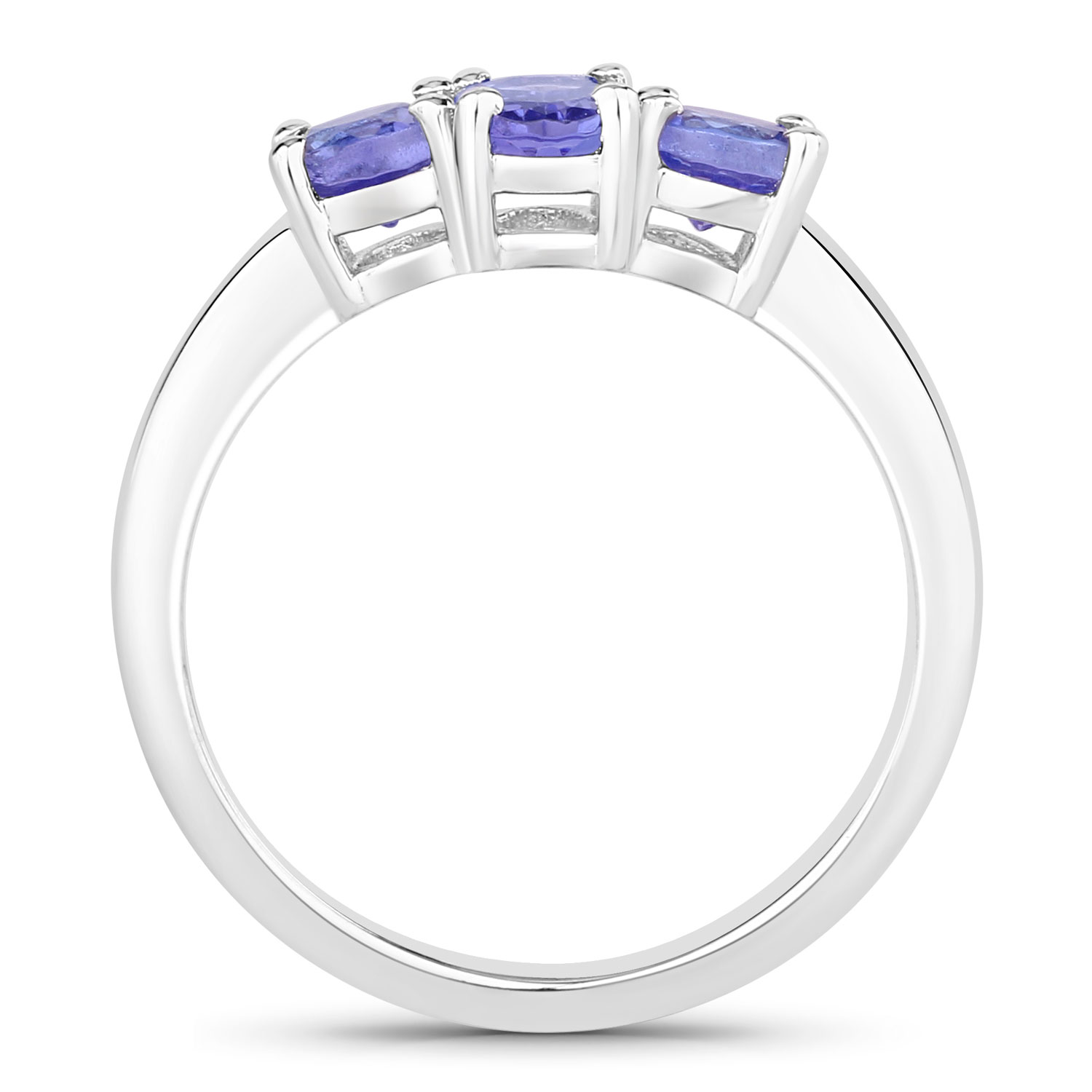 0.90 Carat Genuine Tanzanite .925 Sterling Silver Ring