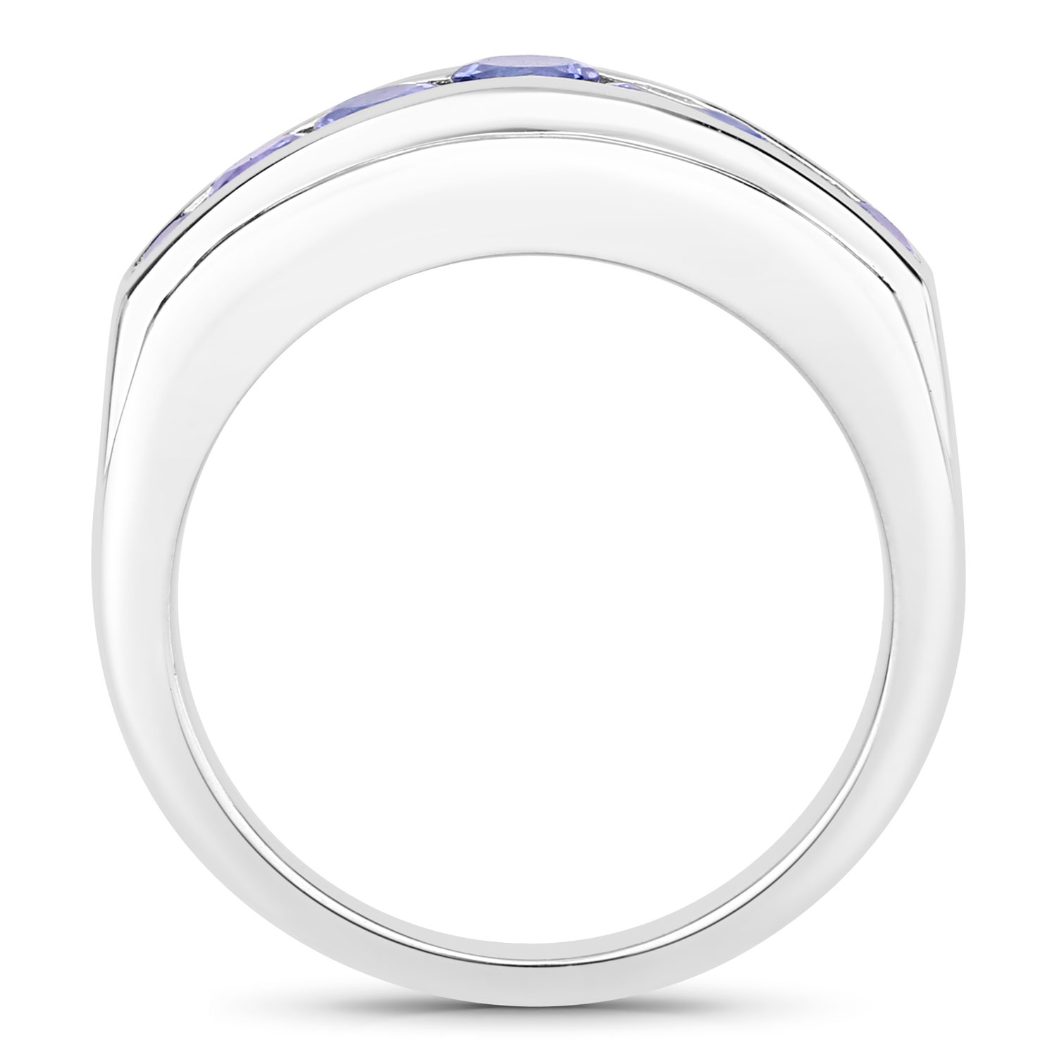 0.70 Carat Genuine Tanzanite .925 Sterling Silver Ring