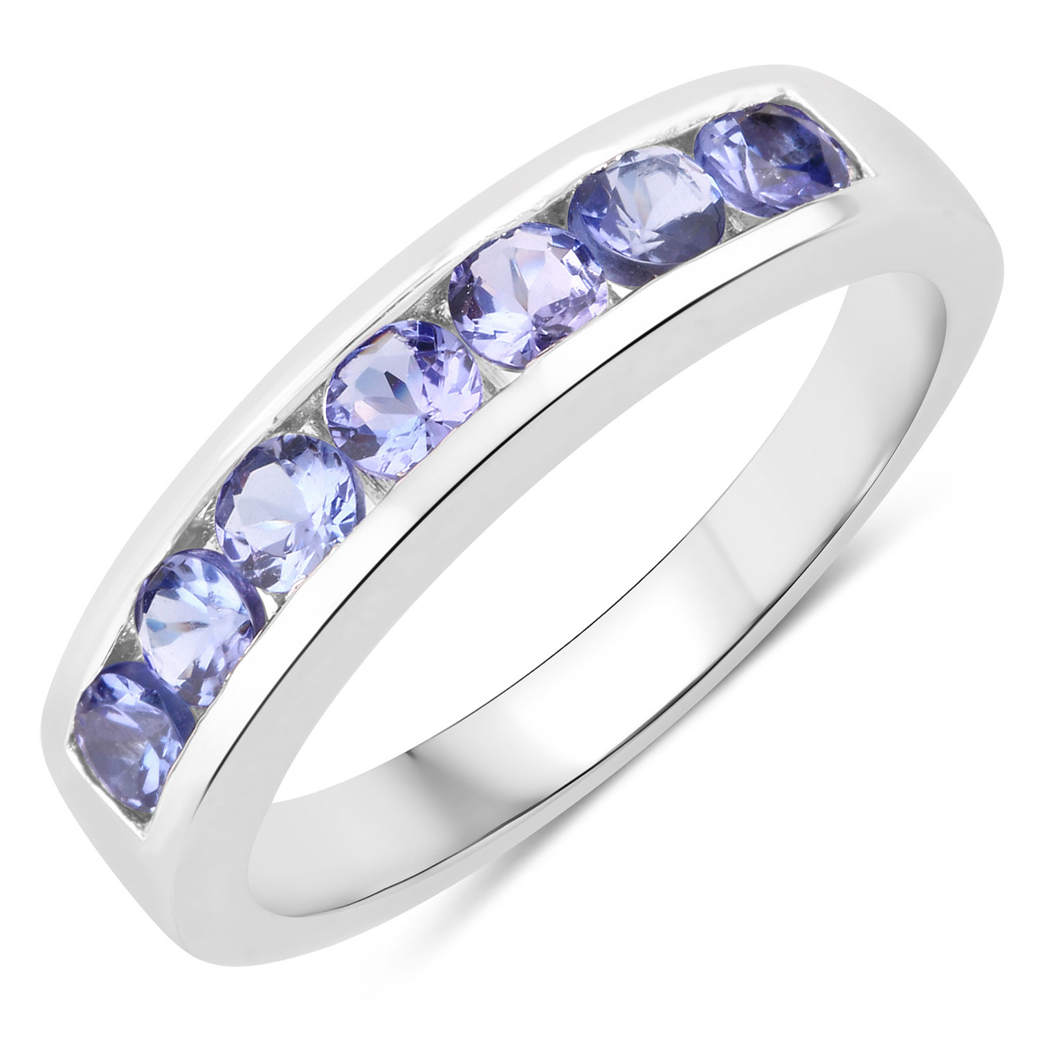 0.79 Carat Genuine Tanzanite .925 Sterling Silver Ring