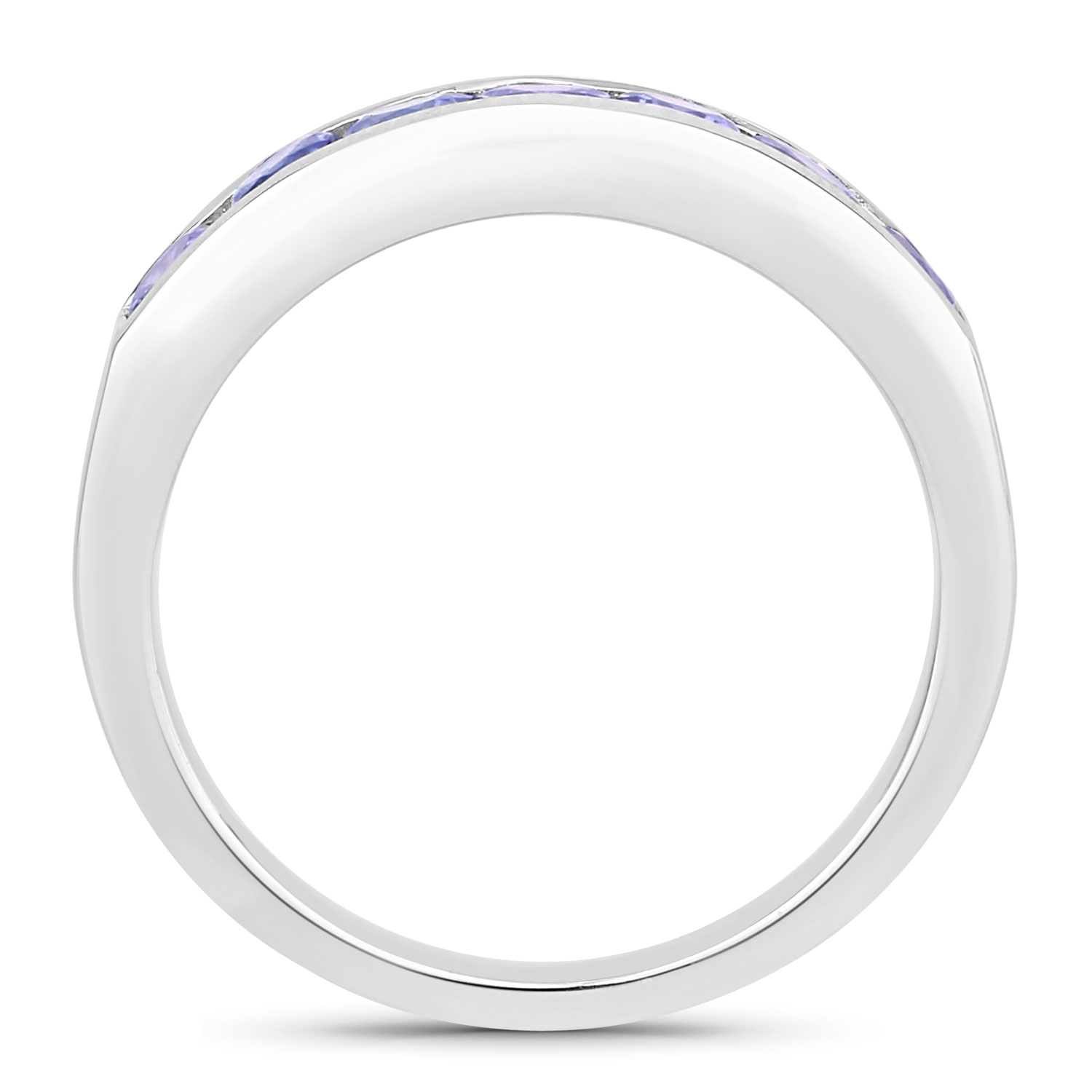 0.79 Carat Genuine Tanzanite .925 Sterling Silver Ring