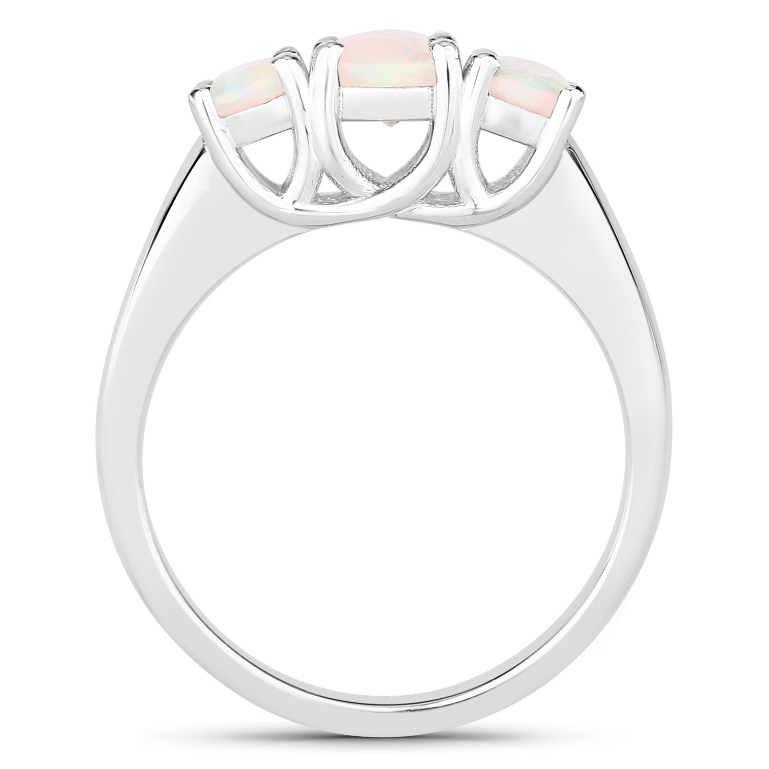 0.57 Carat Genuine Ethiopian Opal .925 Sterling Silver Ring