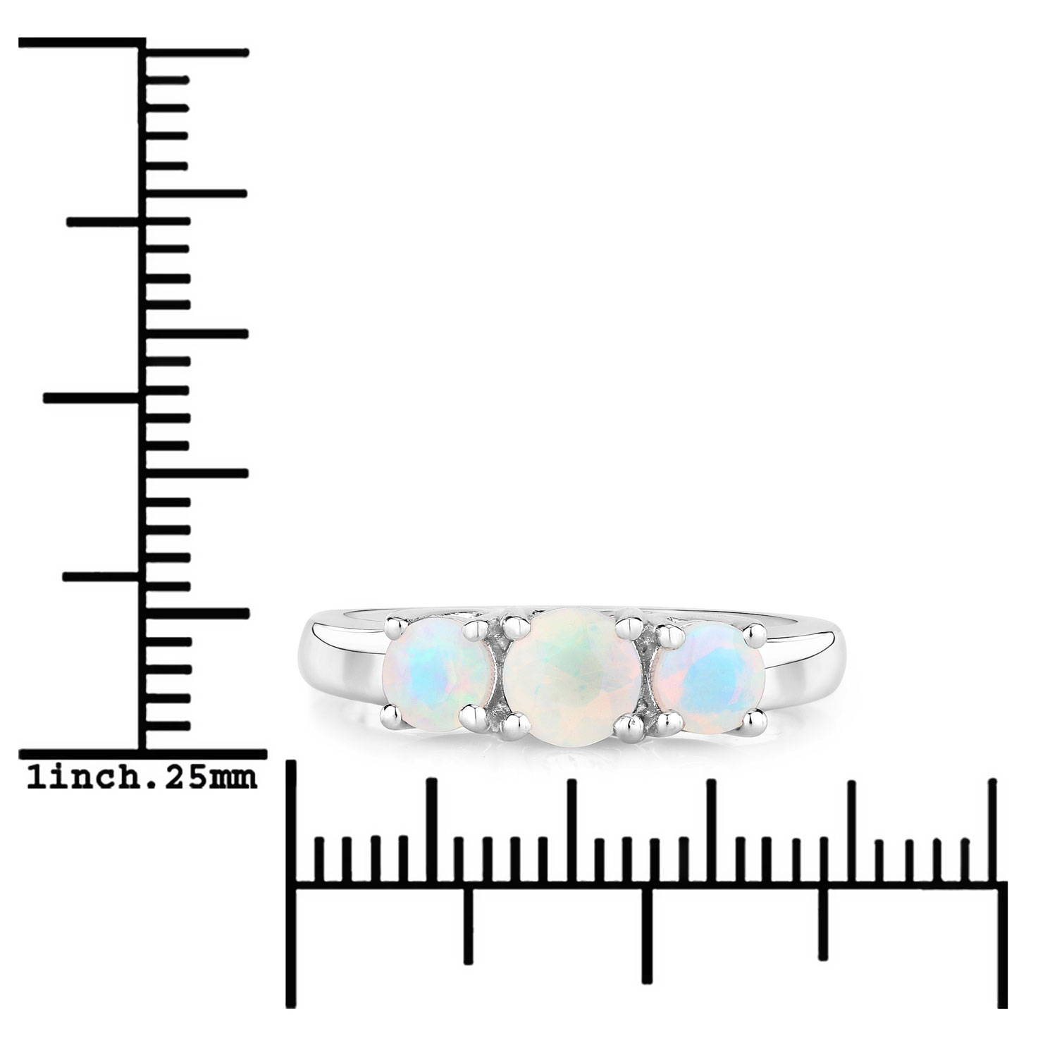 0.57 Carat Genuine Ethiopian Opal .925 Sterling Silver Ring