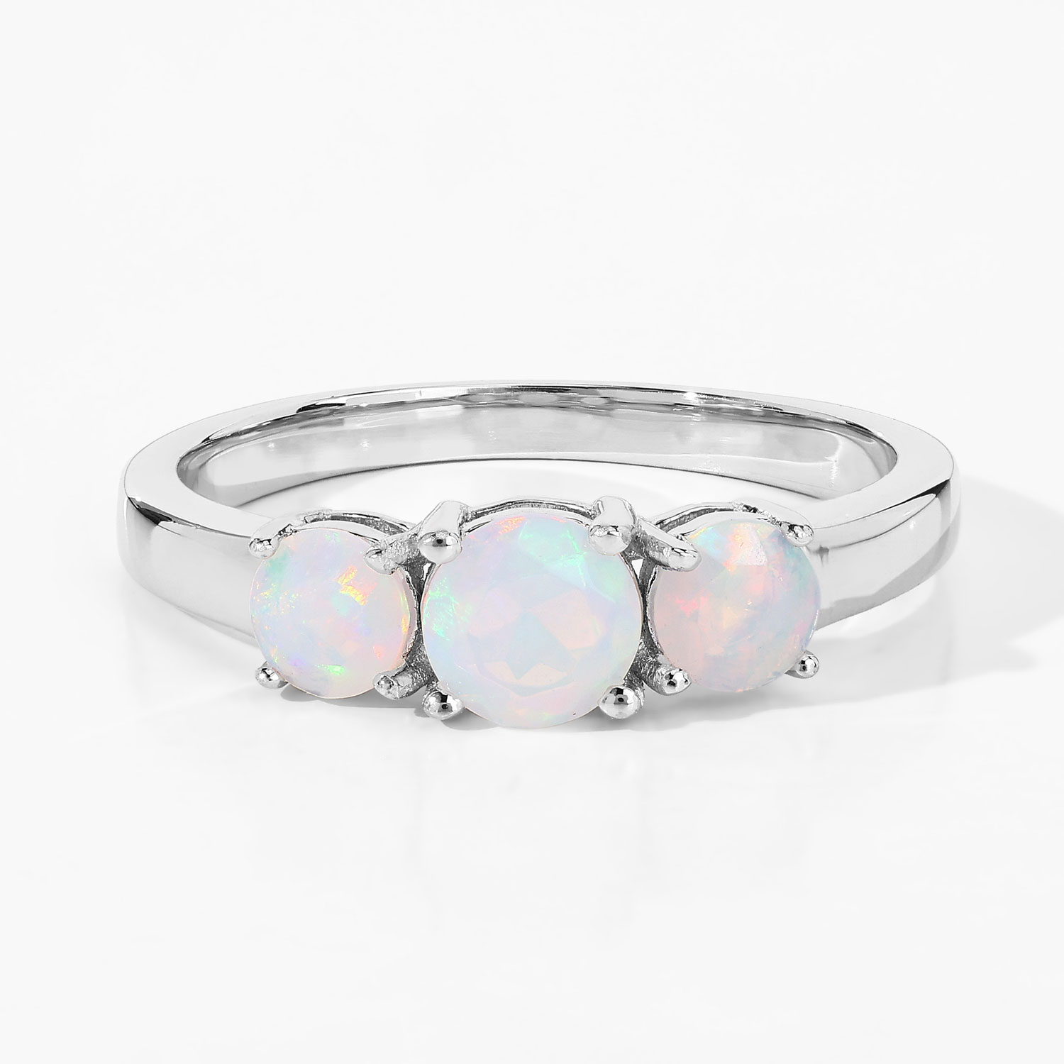 0.57 Carat Genuine Ethiopian Opal .925 Sterling Silver Ring