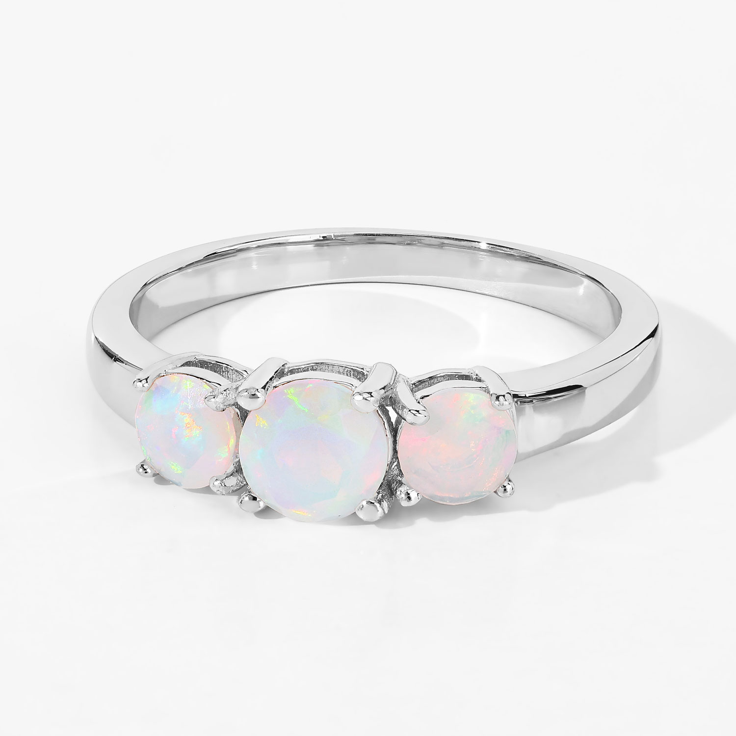 0.57 Carat Genuine Ethiopian Opal .925 Sterling Silver Ring