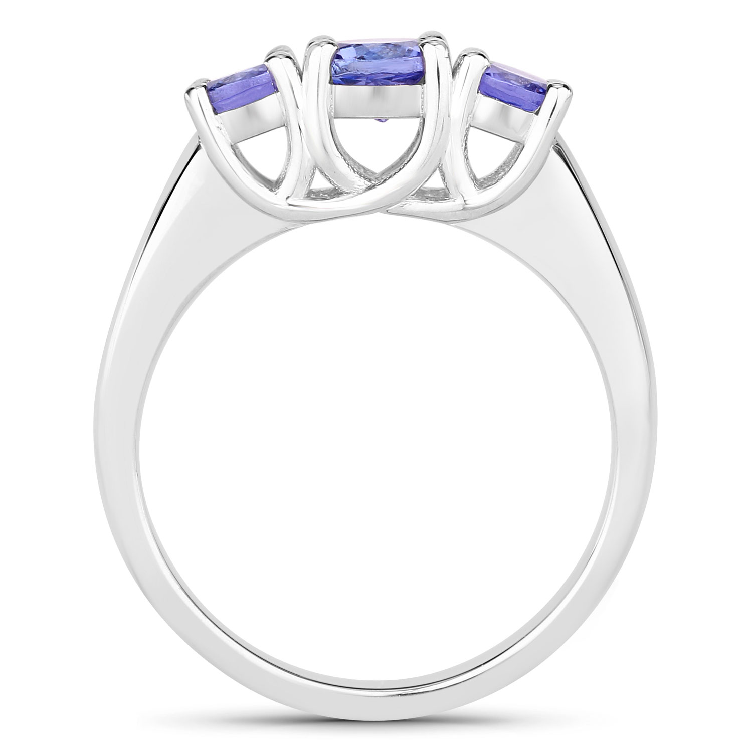 0.93 Carat Genuine Tanzanite .925 Sterling Silver Ring