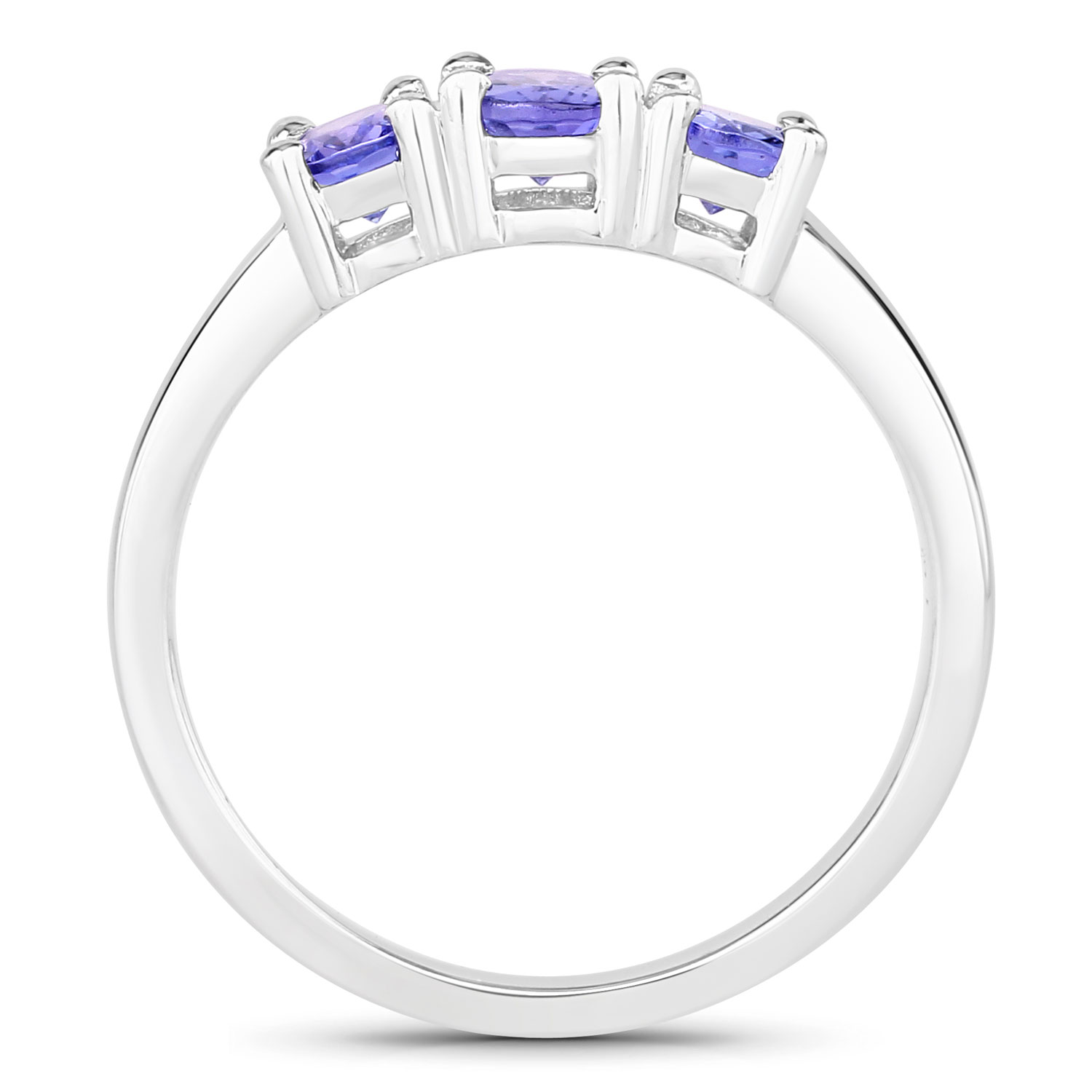 1.10 Carat Genuine Tanzanite .925 Sterling Silver Ring