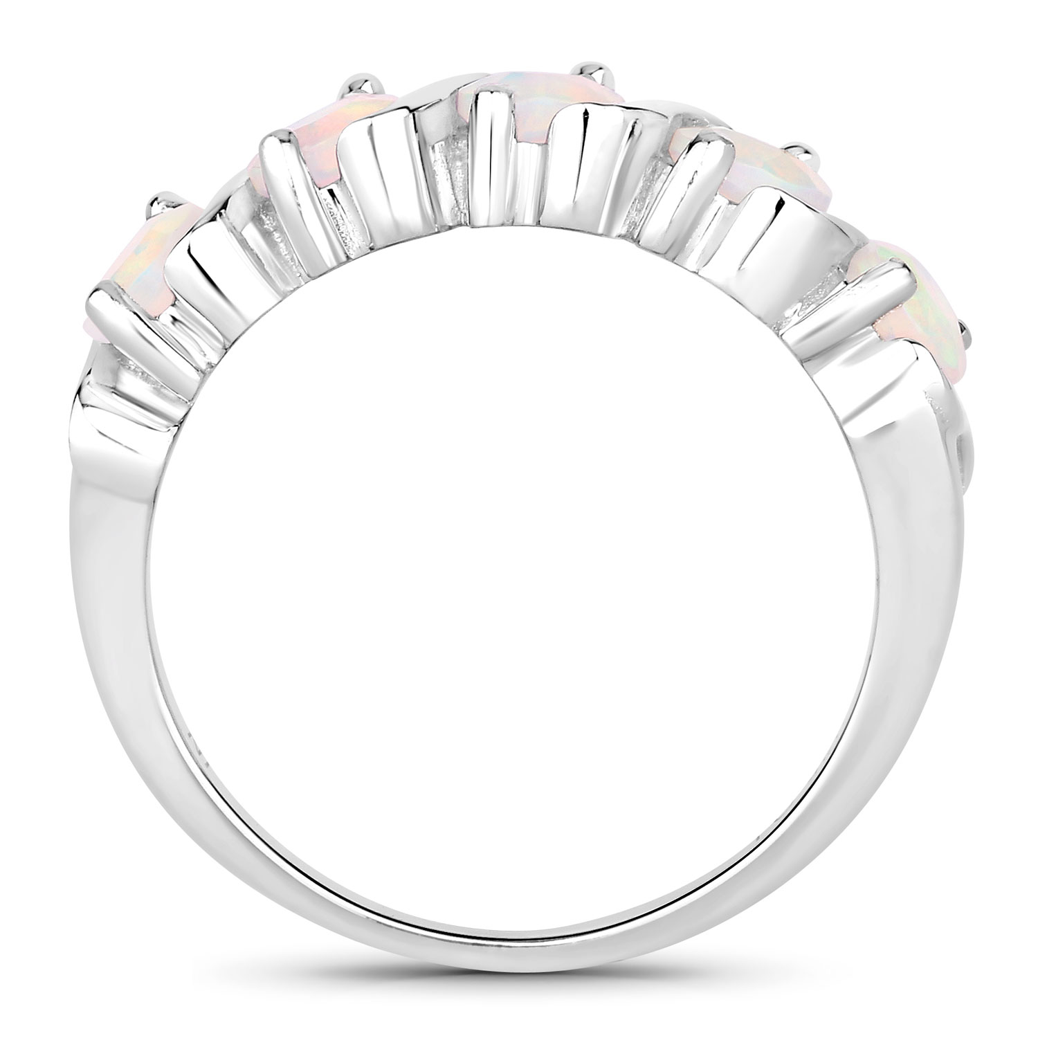 0.75 Carat Genuine Ethiopian Opal .925 Sterling Silver Ring