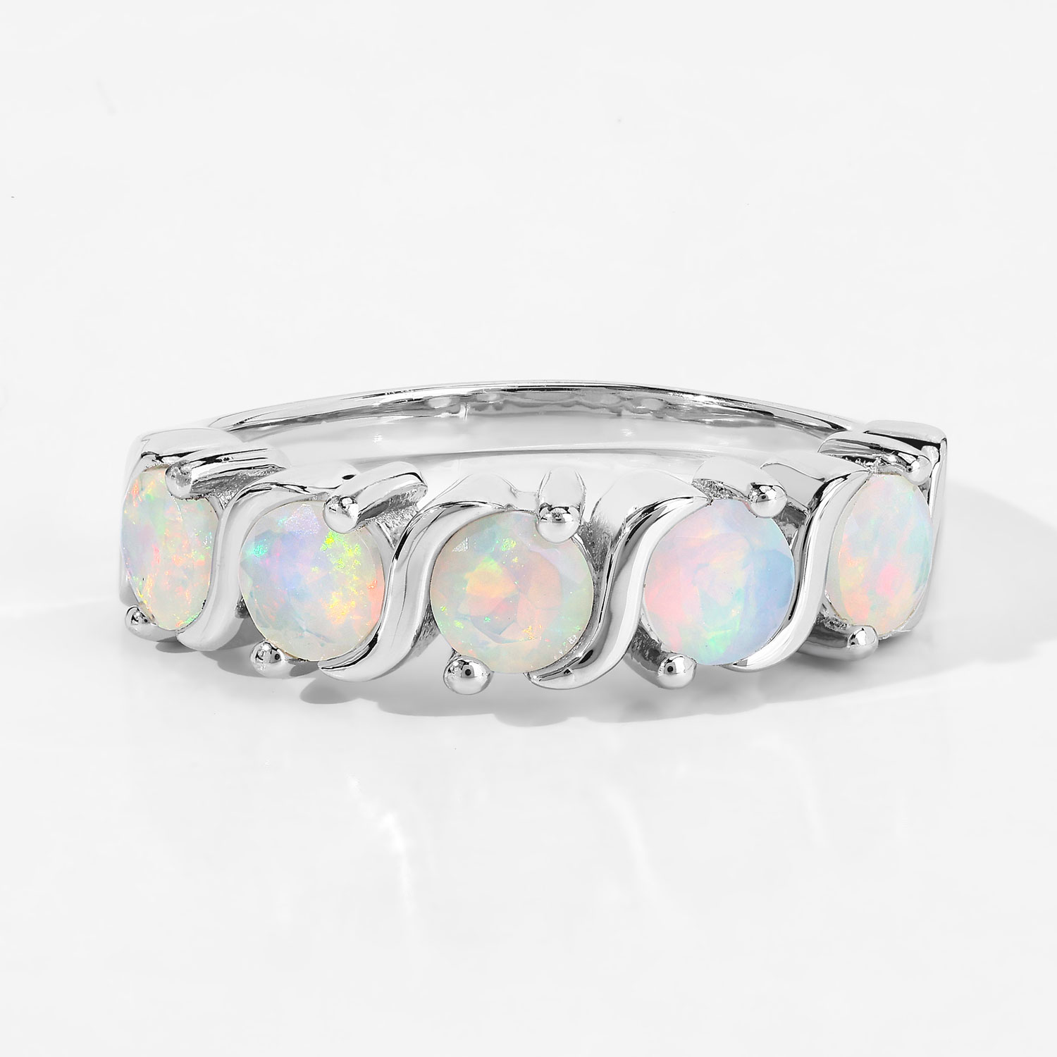 0.75 Carat Genuine Ethiopian Opal .925 Sterling Silver Ring
