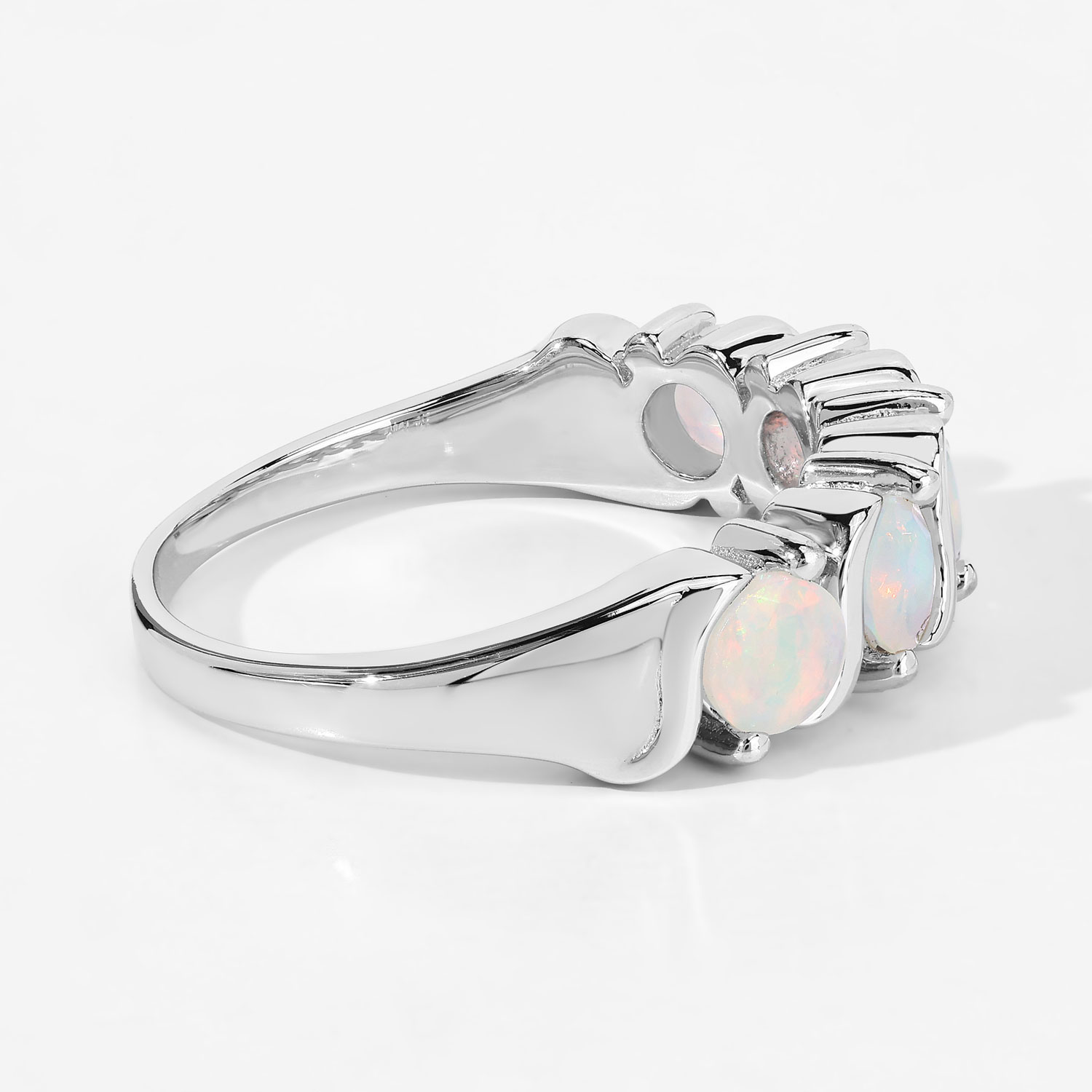 0.75 Carat Genuine Ethiopian Opal .925 Sterling Silver Ring