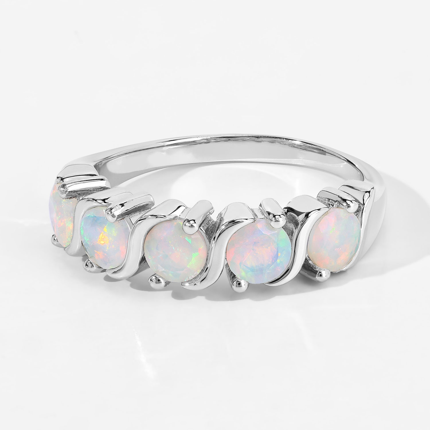 0.75 Carat Genuine Ethiopian Opal .925 Sterling Silver Ring
