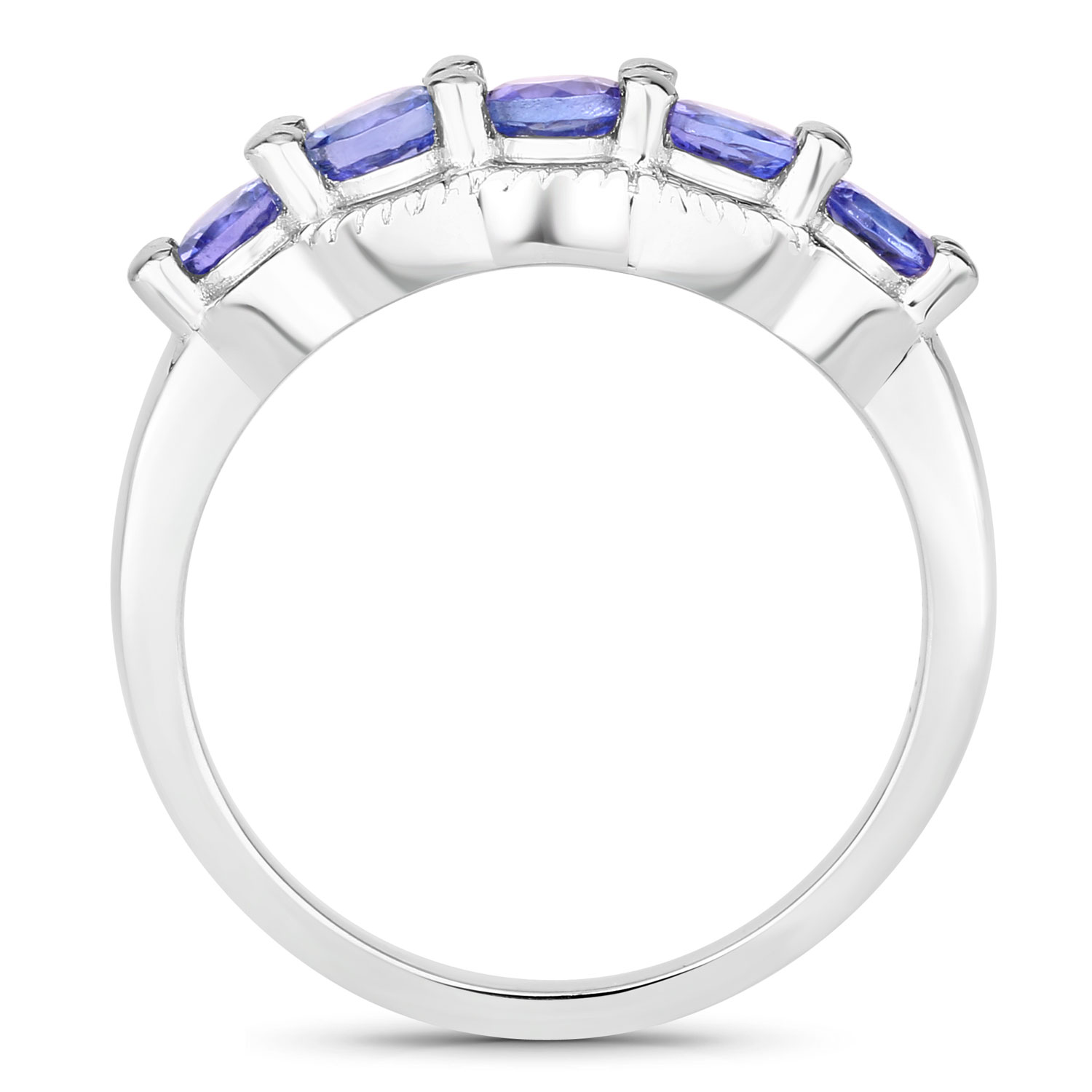 0.75 Carat Genuine Tanzanite .925 Sterling Silver Ring