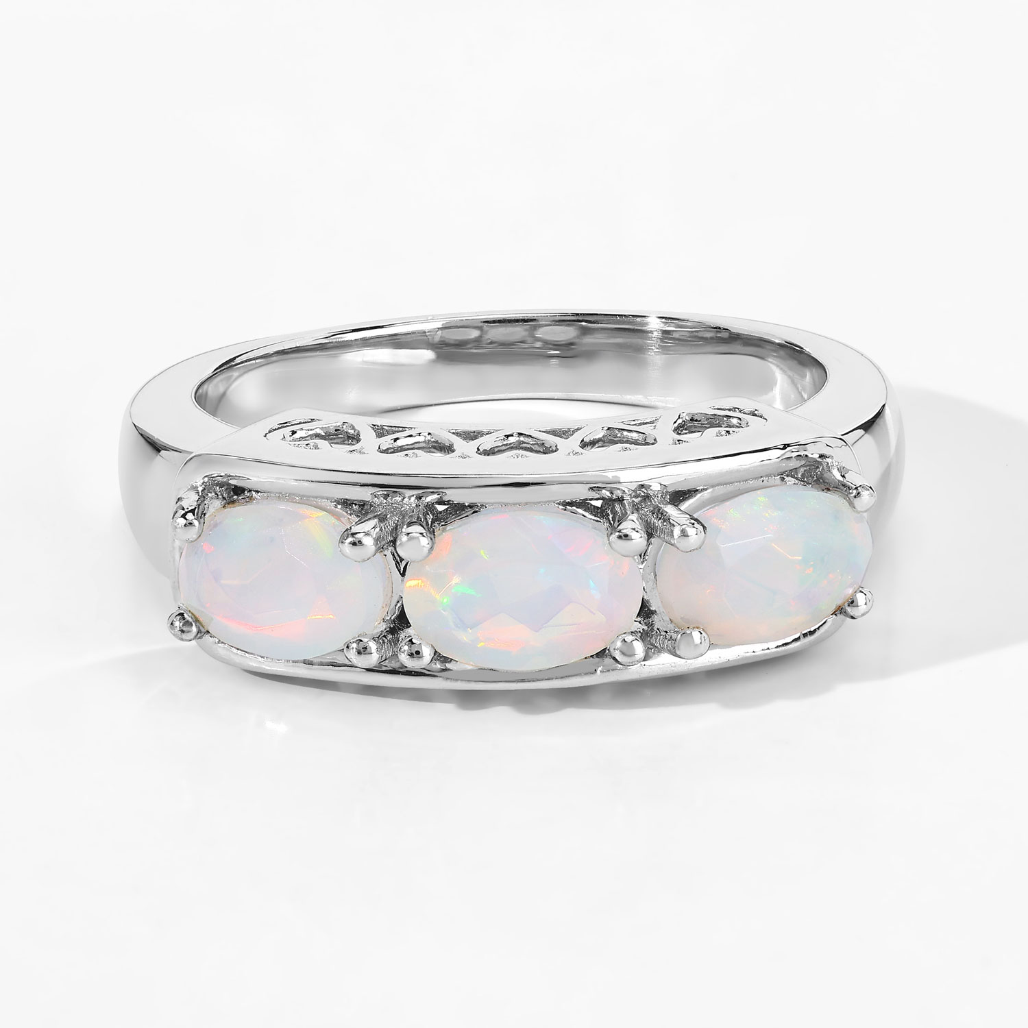 0.72 Carat Genuine Ethiopian Opal .925 Sterling Silver Ring