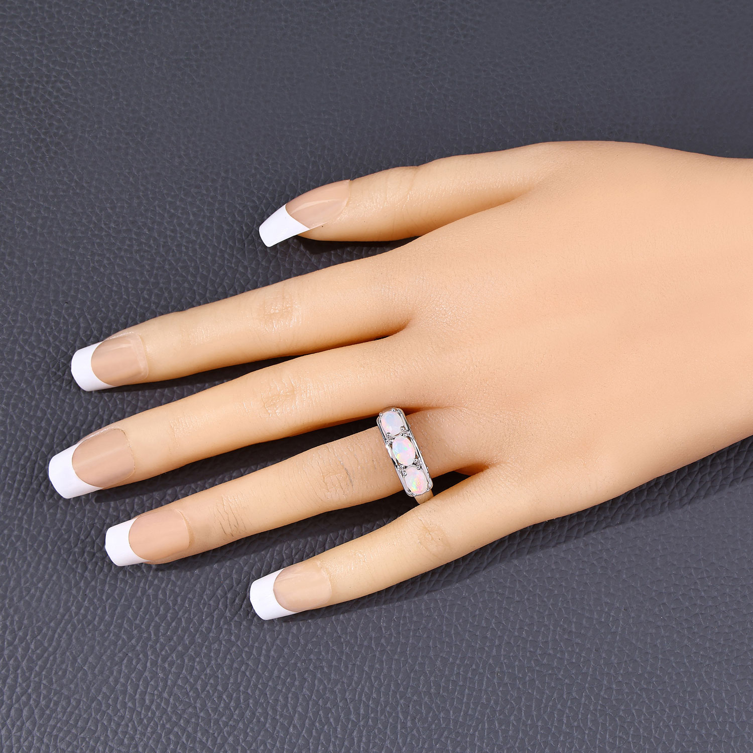 0.72 Carat Genuine Ethiopian Opal .925 Sterling Silver Ring