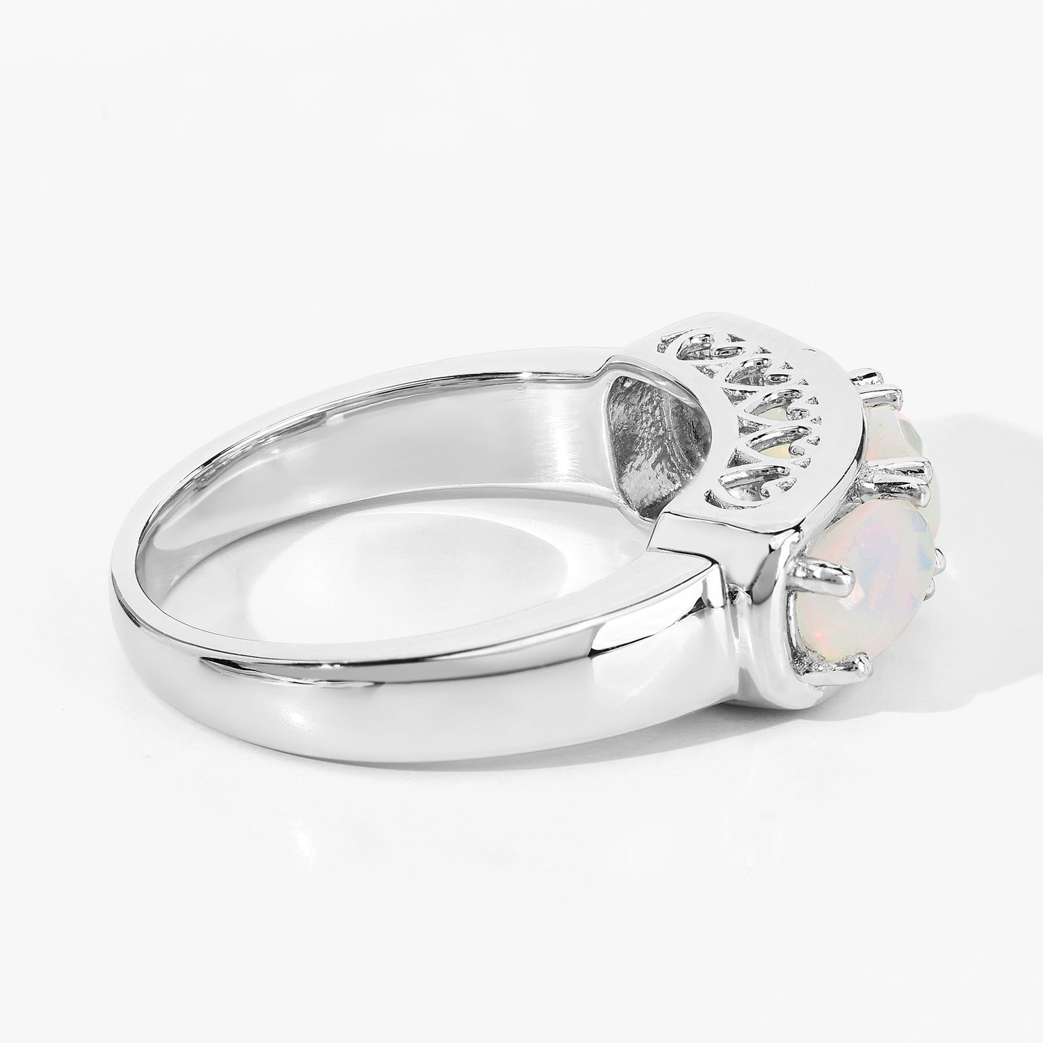 0.72 Carat Genuine Ethiopian Opal .925 Sterling Silver Ring