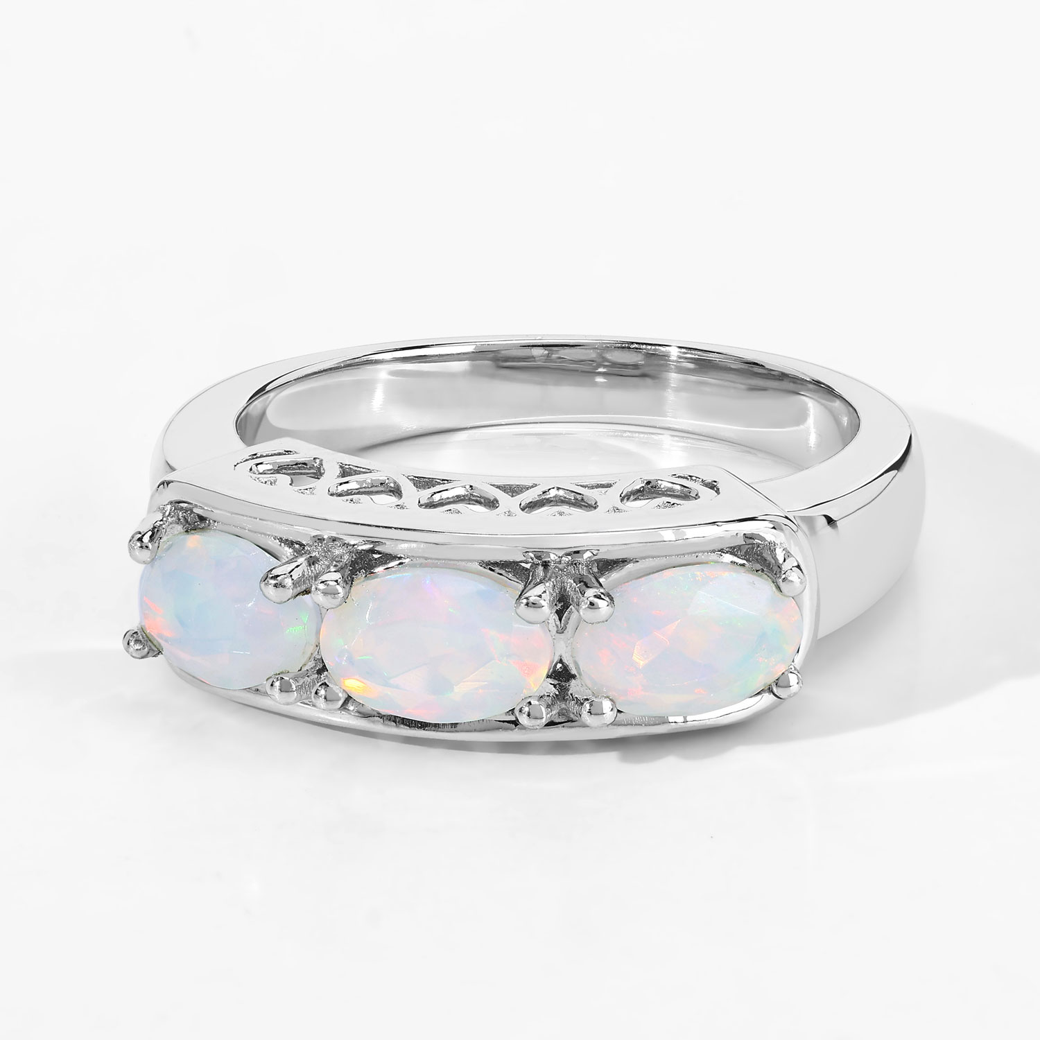 0.72 Carat Genuine Ethiopian Opal .925 Sterling Silver Ring