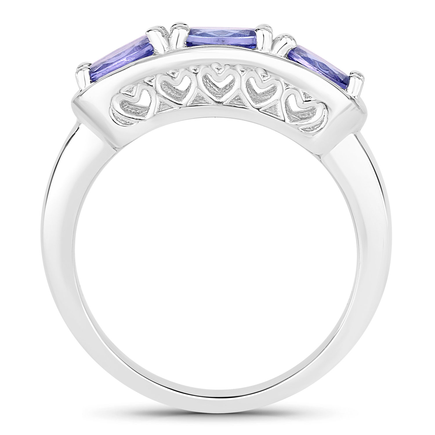 1.32 Carat Genuine Tanzanite .925 Sterling Silver Ring