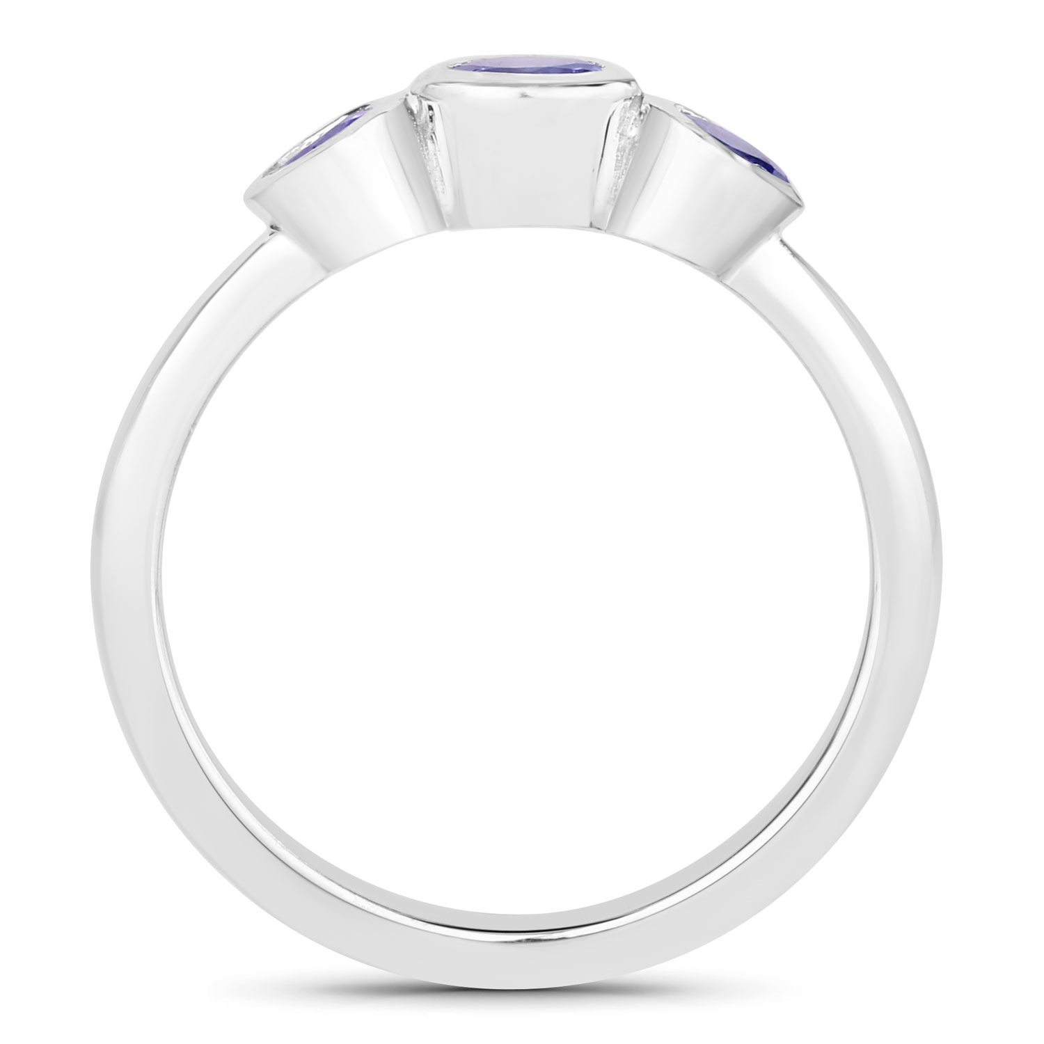 0.61 Carat Genuine Tanzanite .925 Sterling Silver Ring