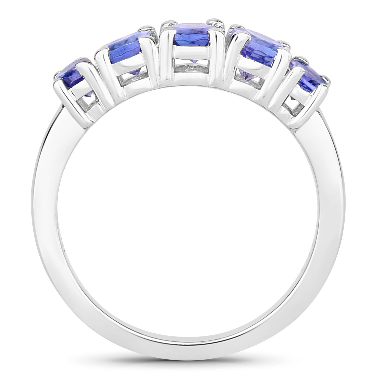 1.44 Carat Genuine Tanzanite .925 Sterling Silver Ring