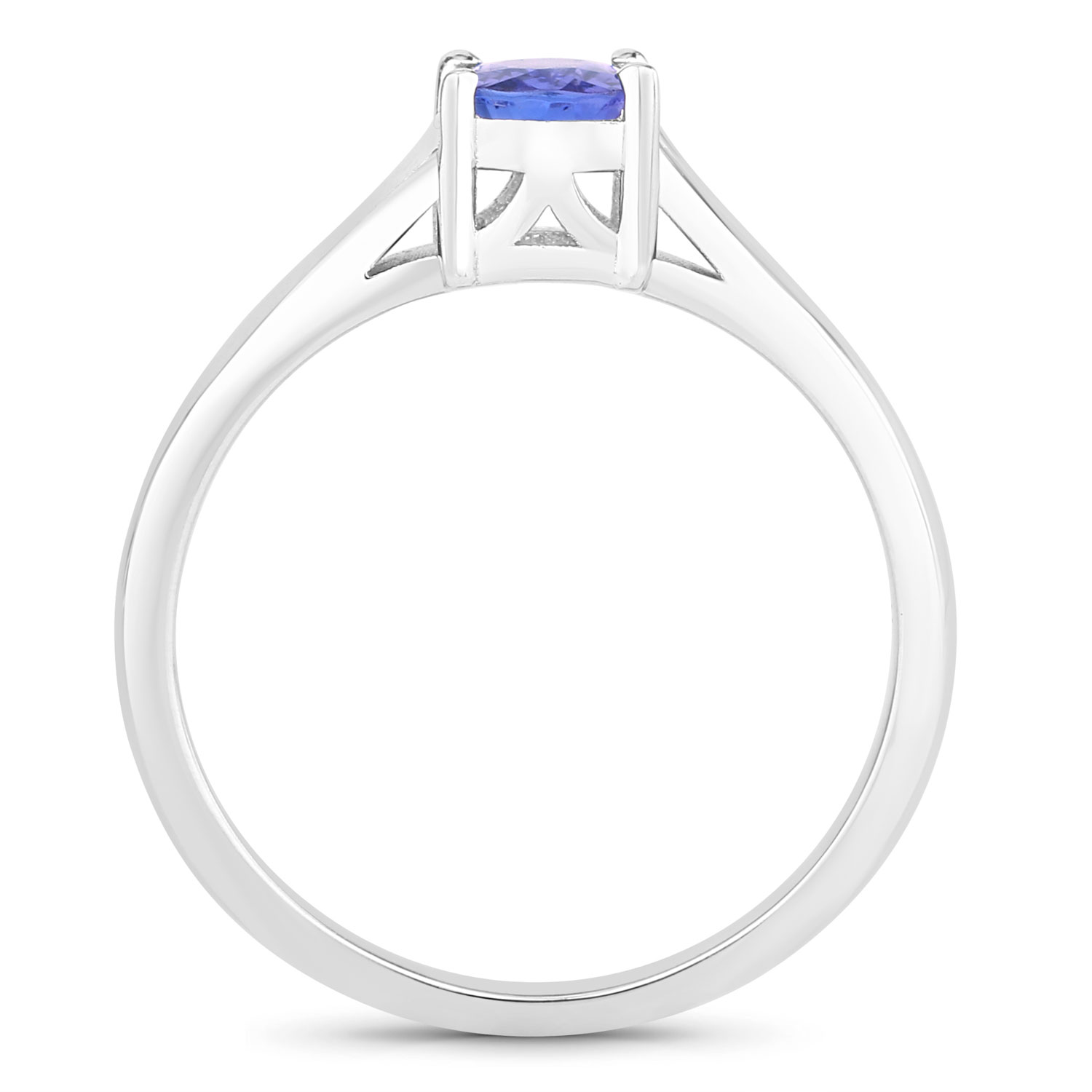 0.75 Carat Genuine Tanzanite .925 Sterling Silver Ring