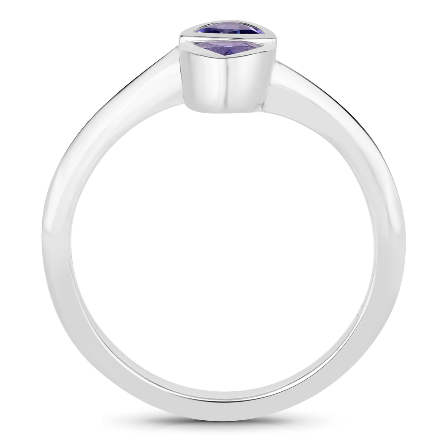0.46 Carat Genuine Tanzanite .925 Sterling Silver Ring