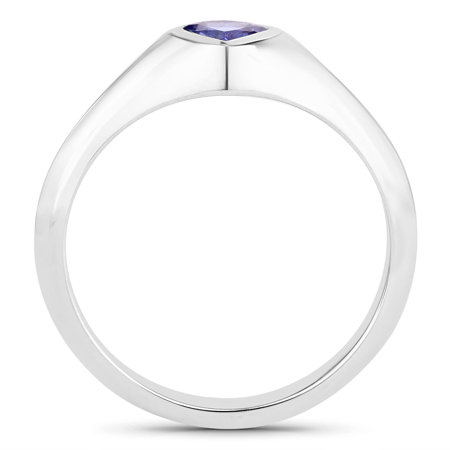 0.45 Carat Genuine Tanzanite .925 Sterling Silver Ring