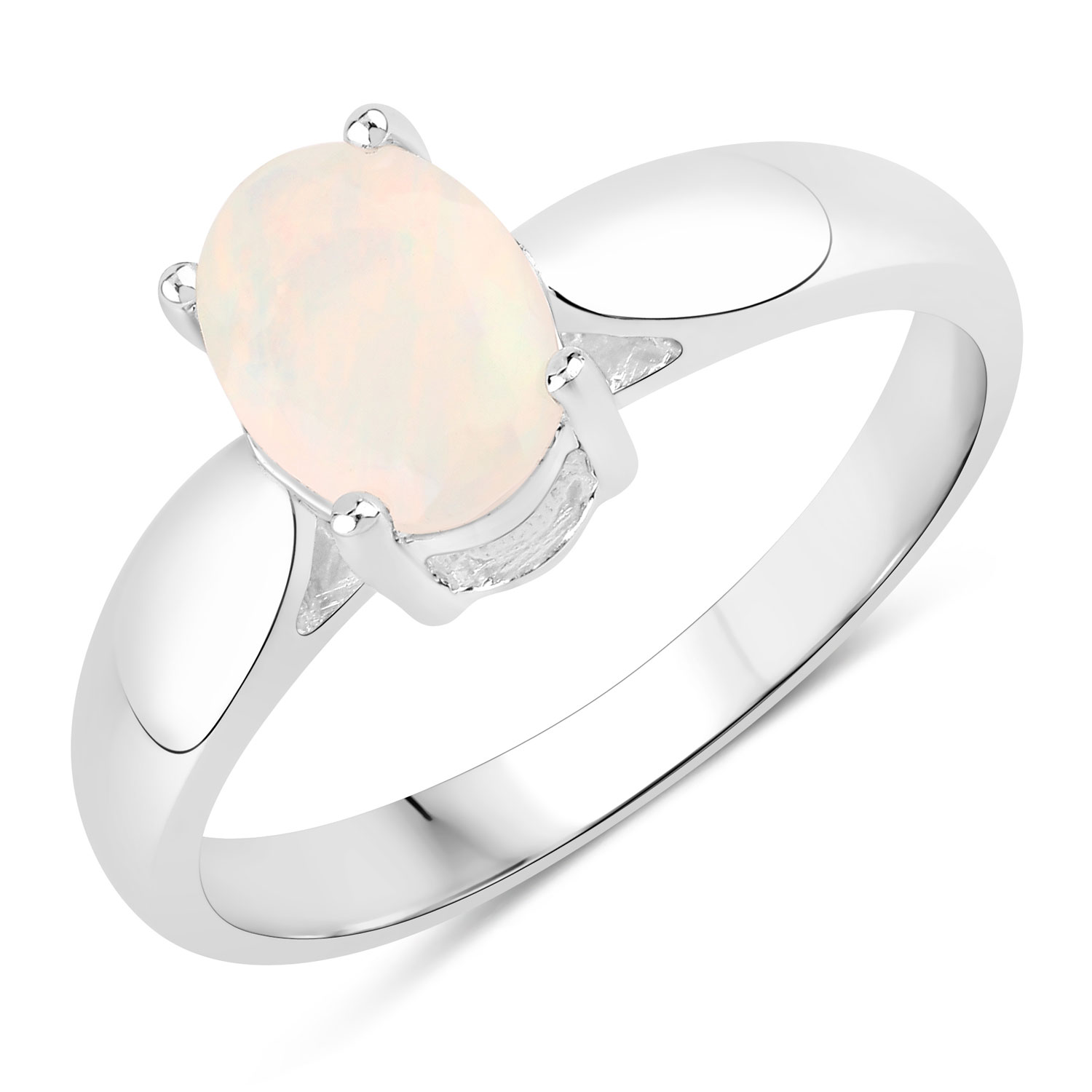 0.65 Carat Genuine Ethiopian Opal .925 Sterling Silver Ring