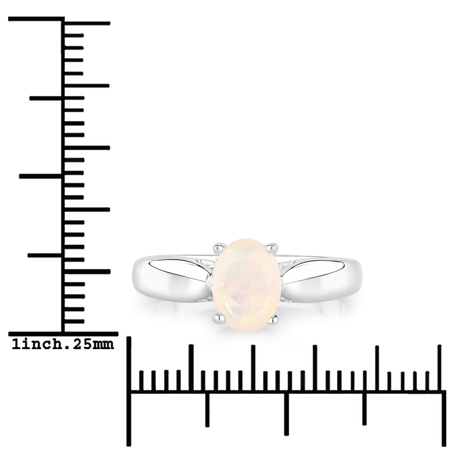 0.65 Carat Genuine Ethiopian Opal .925 Sterling Silver Ring
