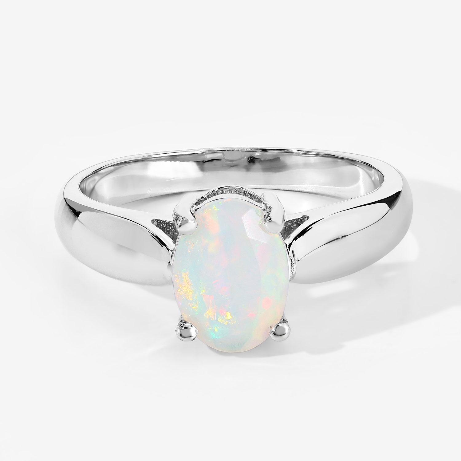 0.65 Carat Genuine Ethiopian Opal .925 Sterling Silver Ring