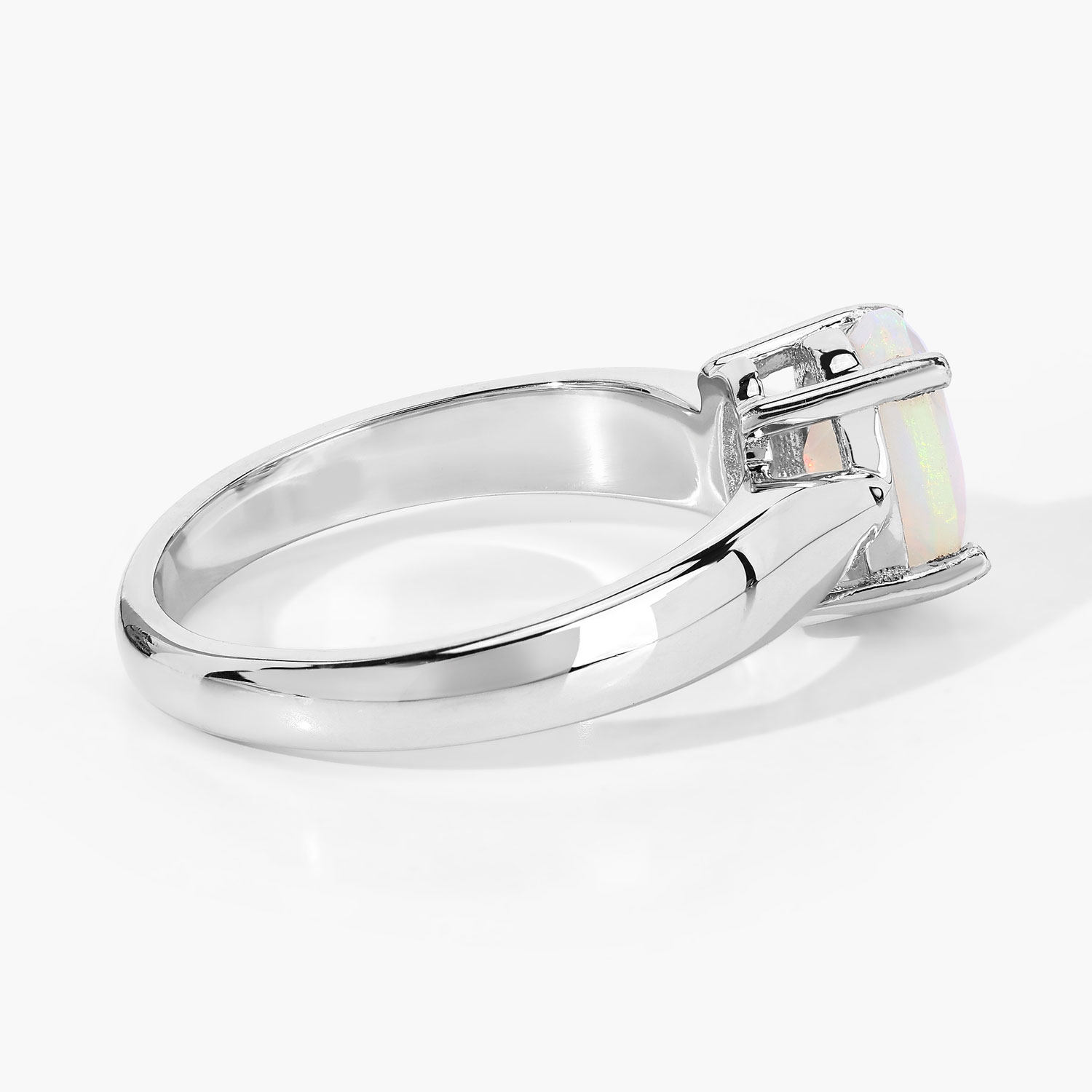 0.65 Carat Genuine Ethiopian Opal .925 Sterling Silver Ring