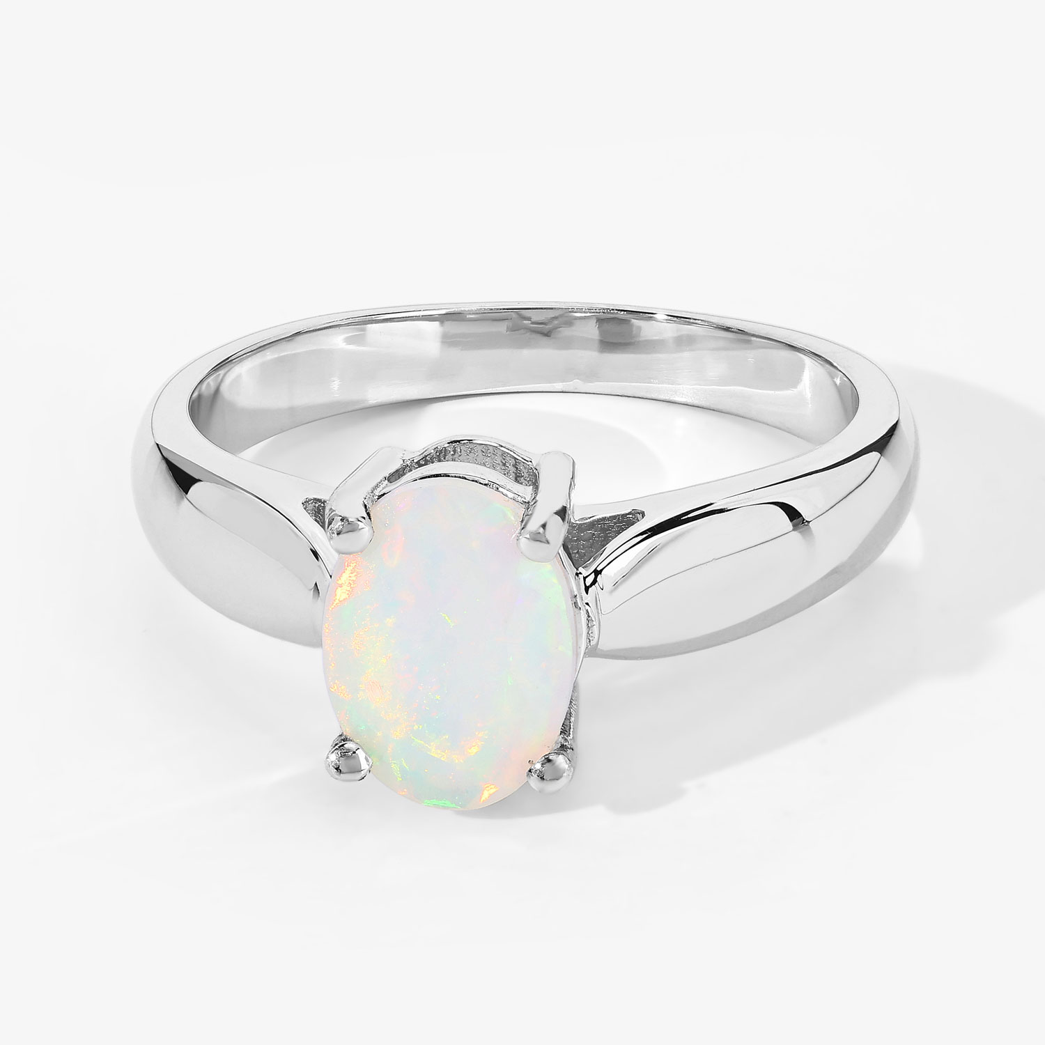 0.65 Carat Genuine Ethiopian Opal .925 Sterling Silver Ring