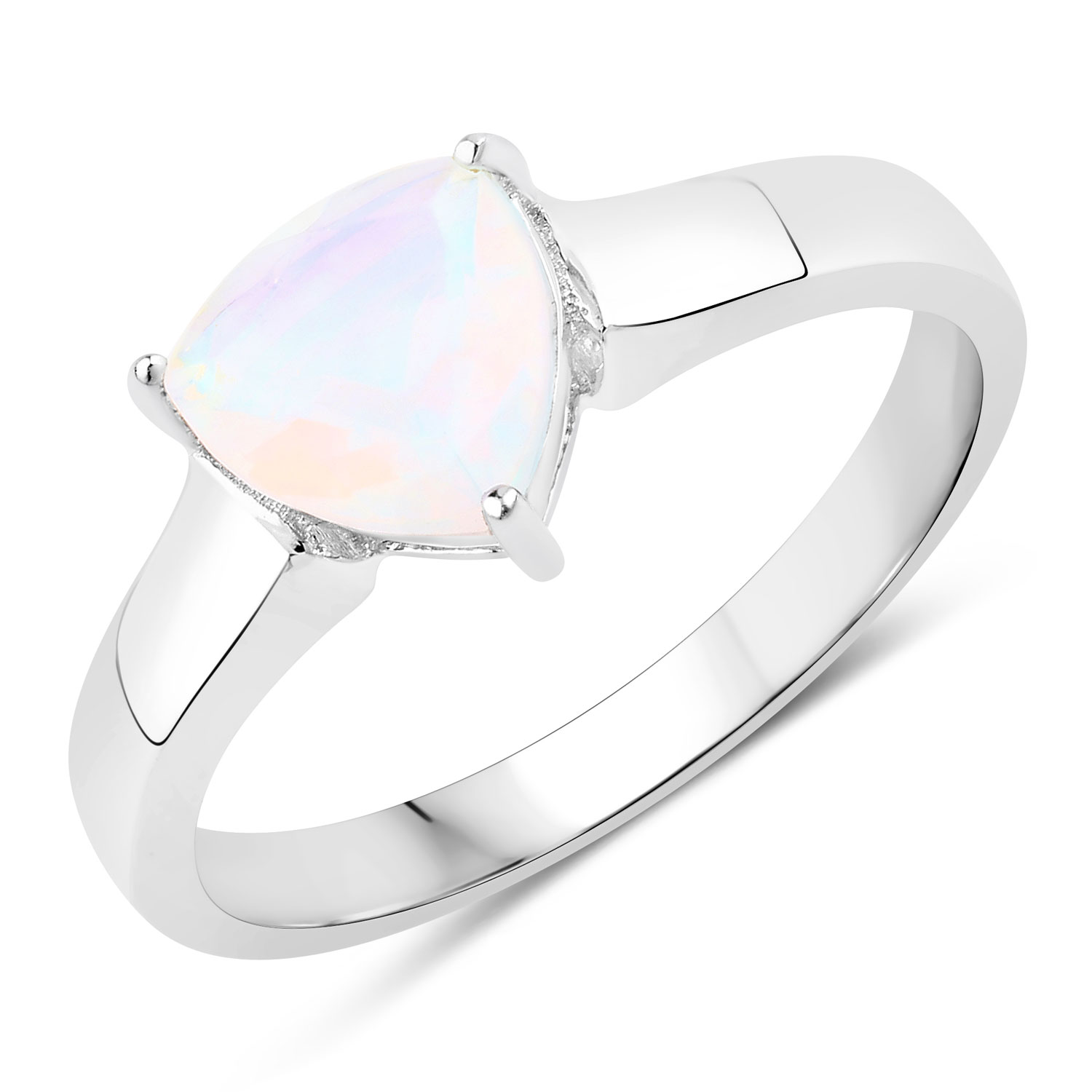 0.60 Carat Genuine Ethiopian Opal .925 Sterling Silver Ring