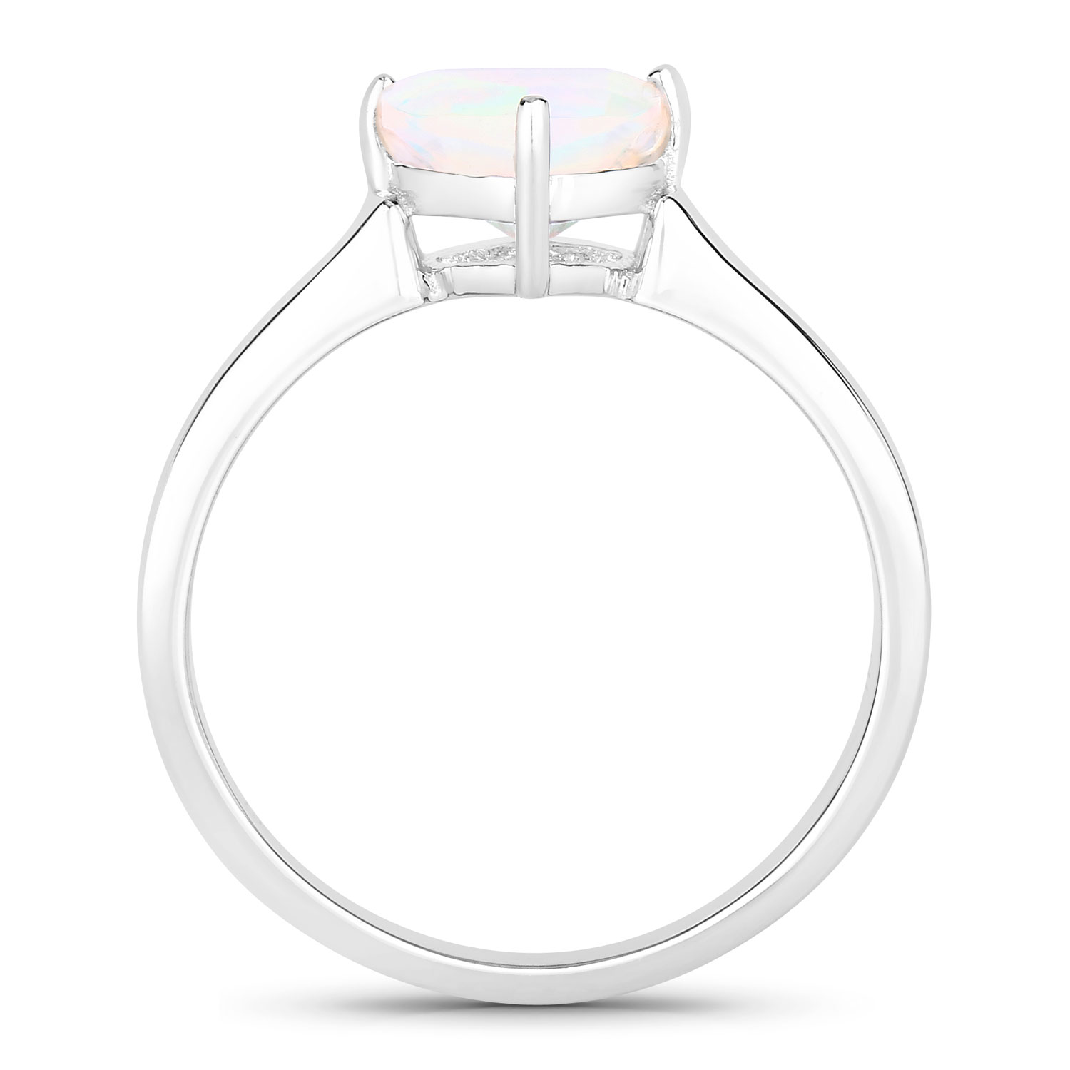 0.60 Carat Genuine Ethiopian Opal .925 Sterling Silver Ring