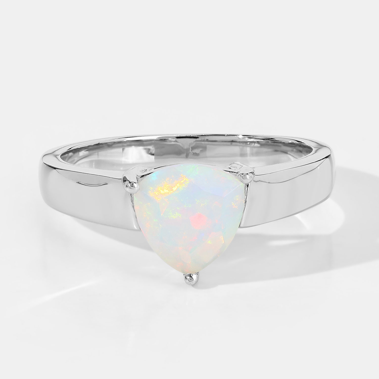 0.60 Carat Genuine Ethiopian Opal .925 Sterling Silver Ring